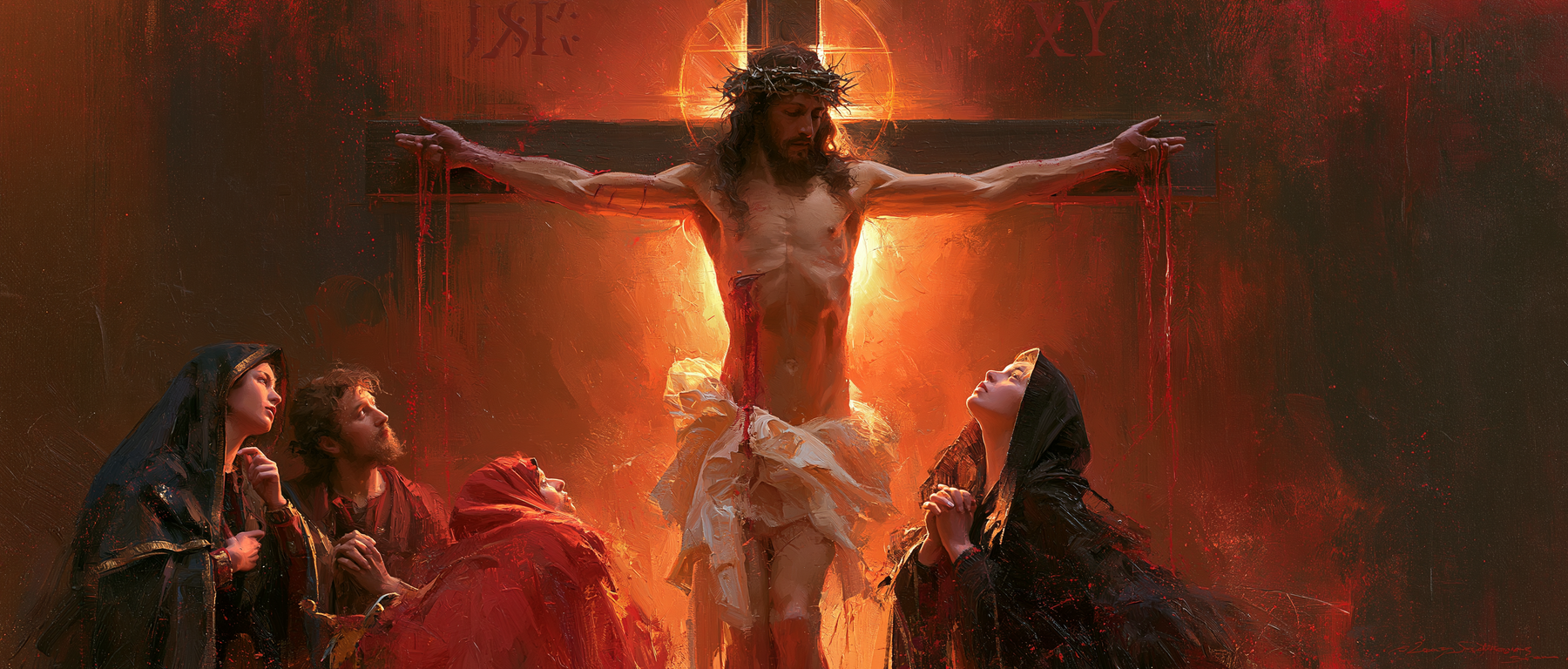 La Crucifixion — Symbolisme eucharistique · Paysage n° 18 — aperçu de la finition sélectionnée