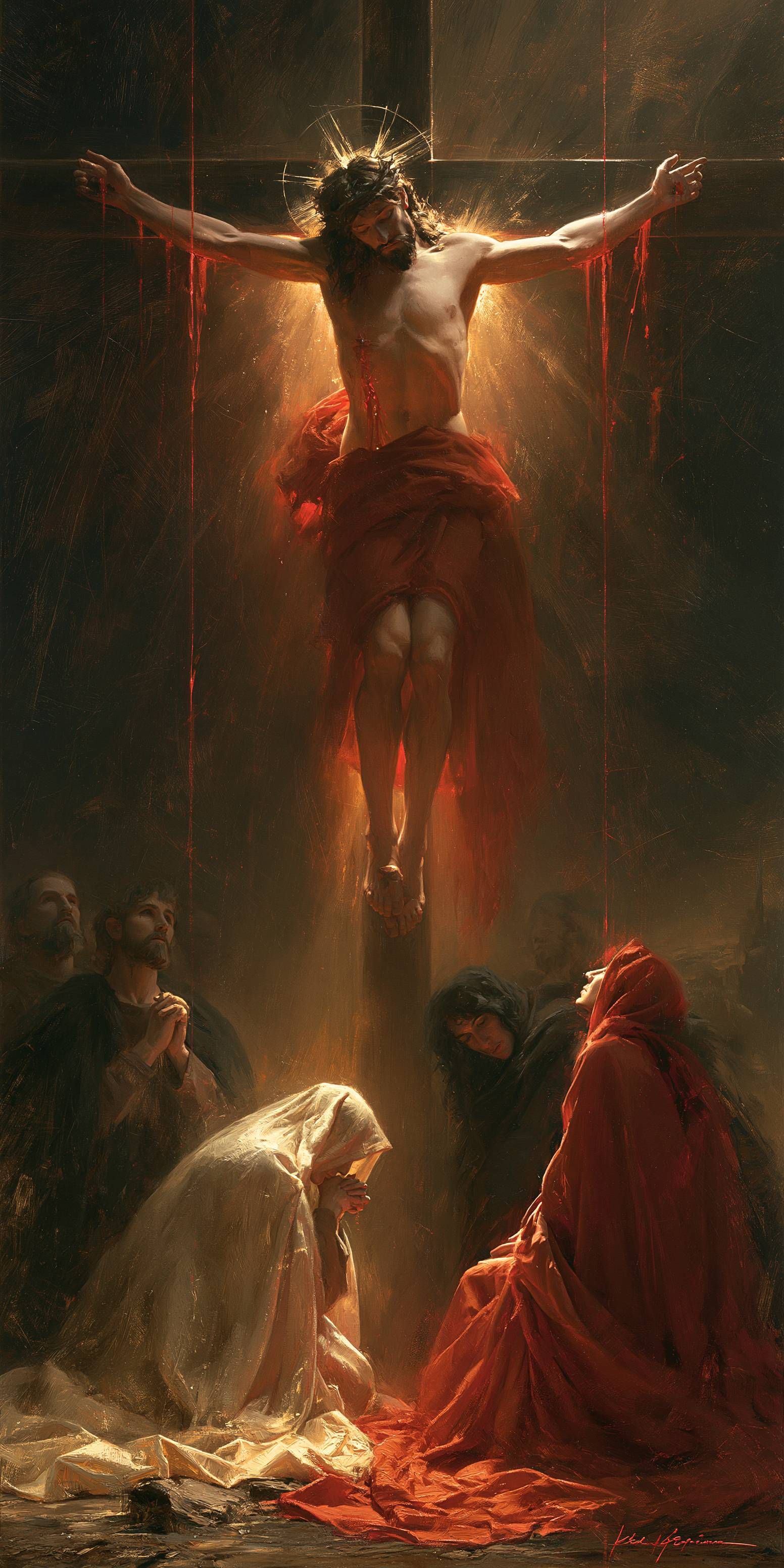 La Crucifixion — Symbolisme eucharistique · Portrait n° 3 — aperçu de la finition sélectionnée