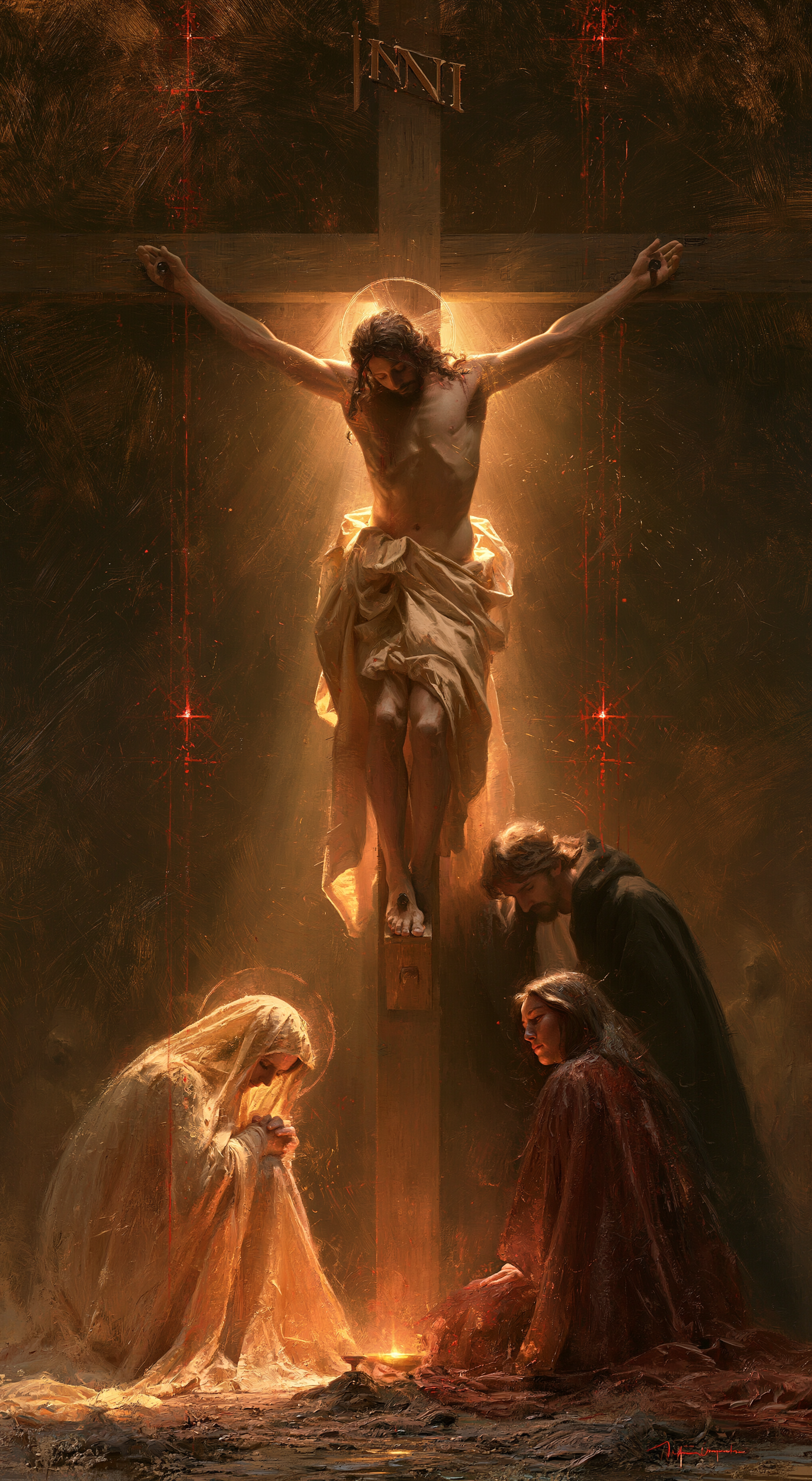 La Crucifixion — Symbolisme eucharistique · Portrait n° 4 — aperçu de la finition sélectionnée