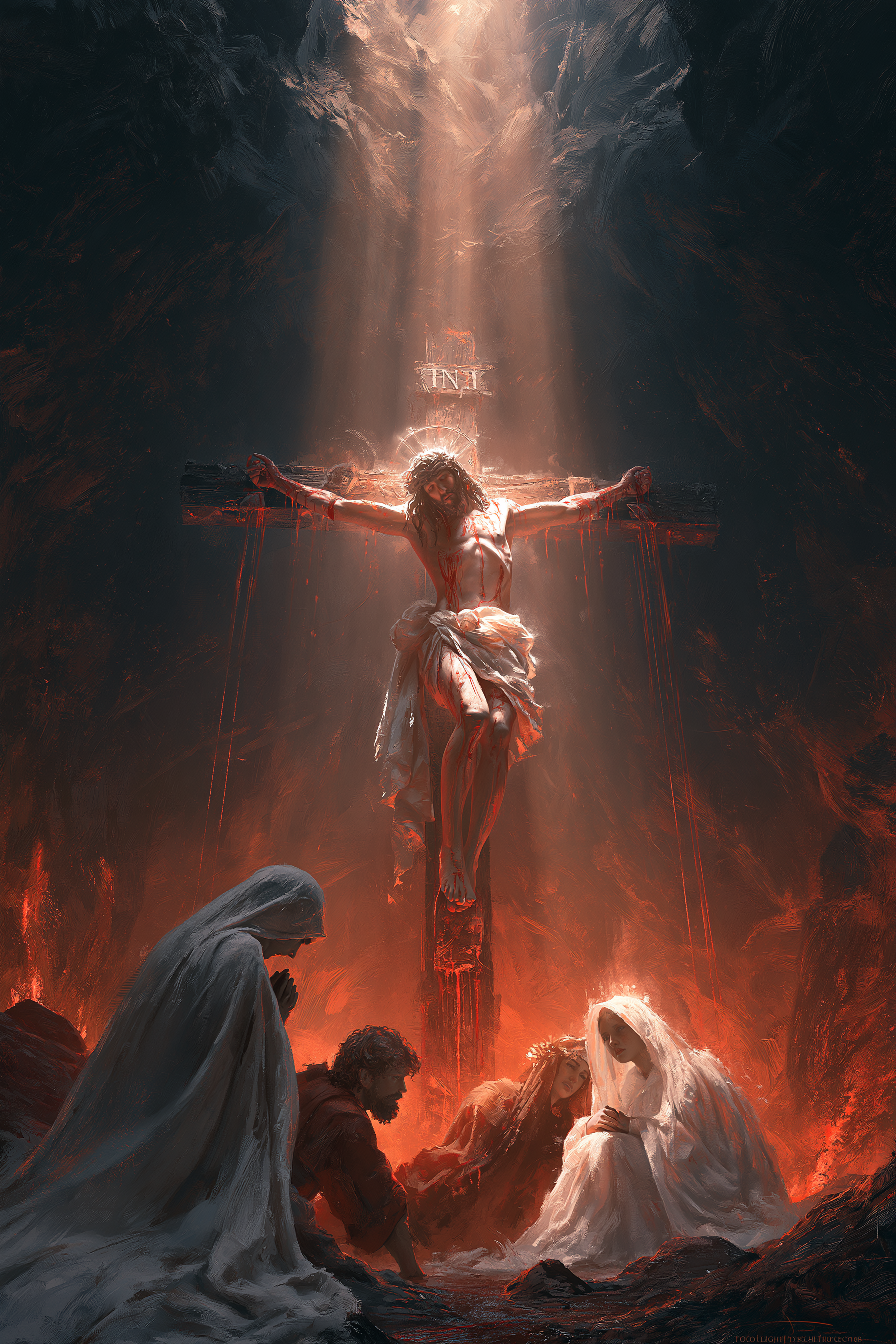 La Crucifixion — Symbolisme eucharistique · Portrait n° 8 — aperçu de la finition sélectionnée