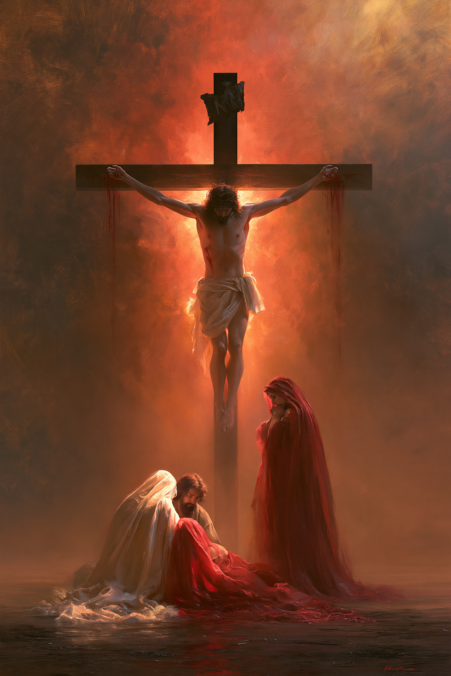 La Crucifixion — Symbolisme eucharistique · Portrait n° 9 — aperçu de la finition sélectionnée