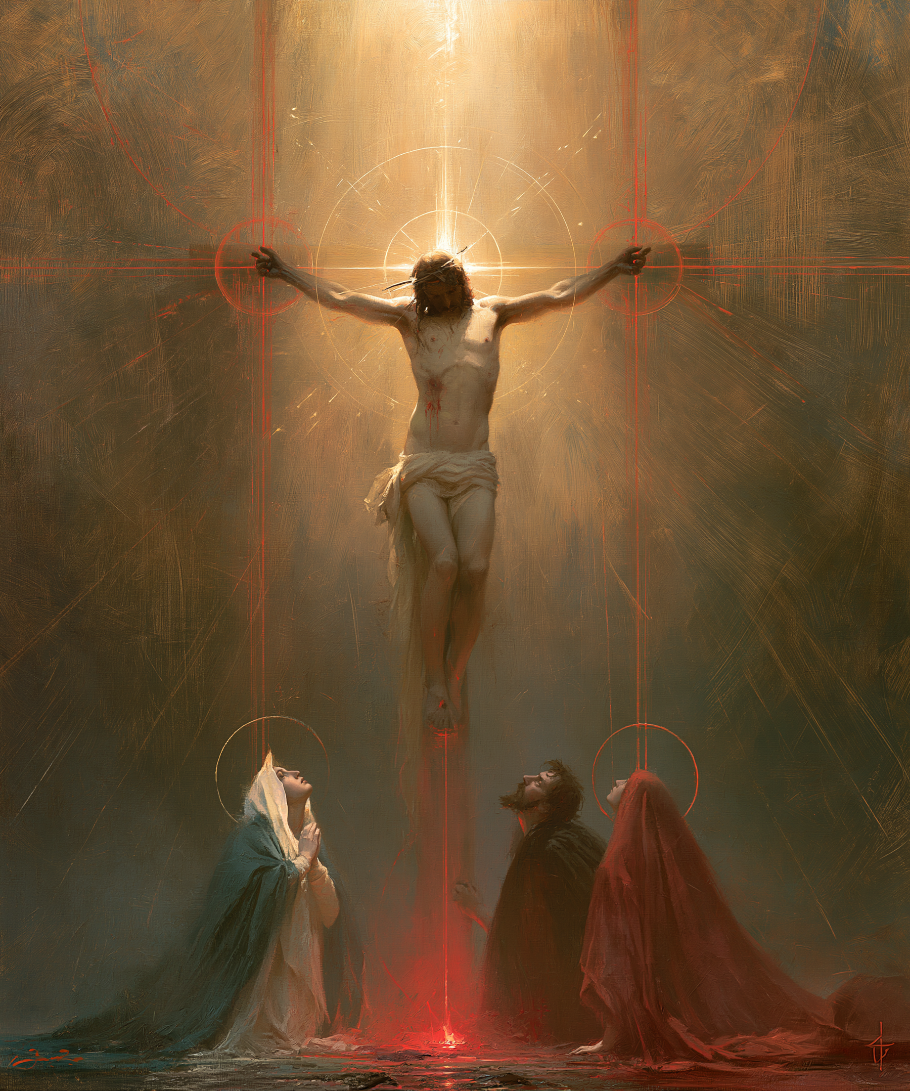 La Crucifixion — Symbolisme eucharistique · Portrait n° 14 — aperçu de la finition sélectionnée