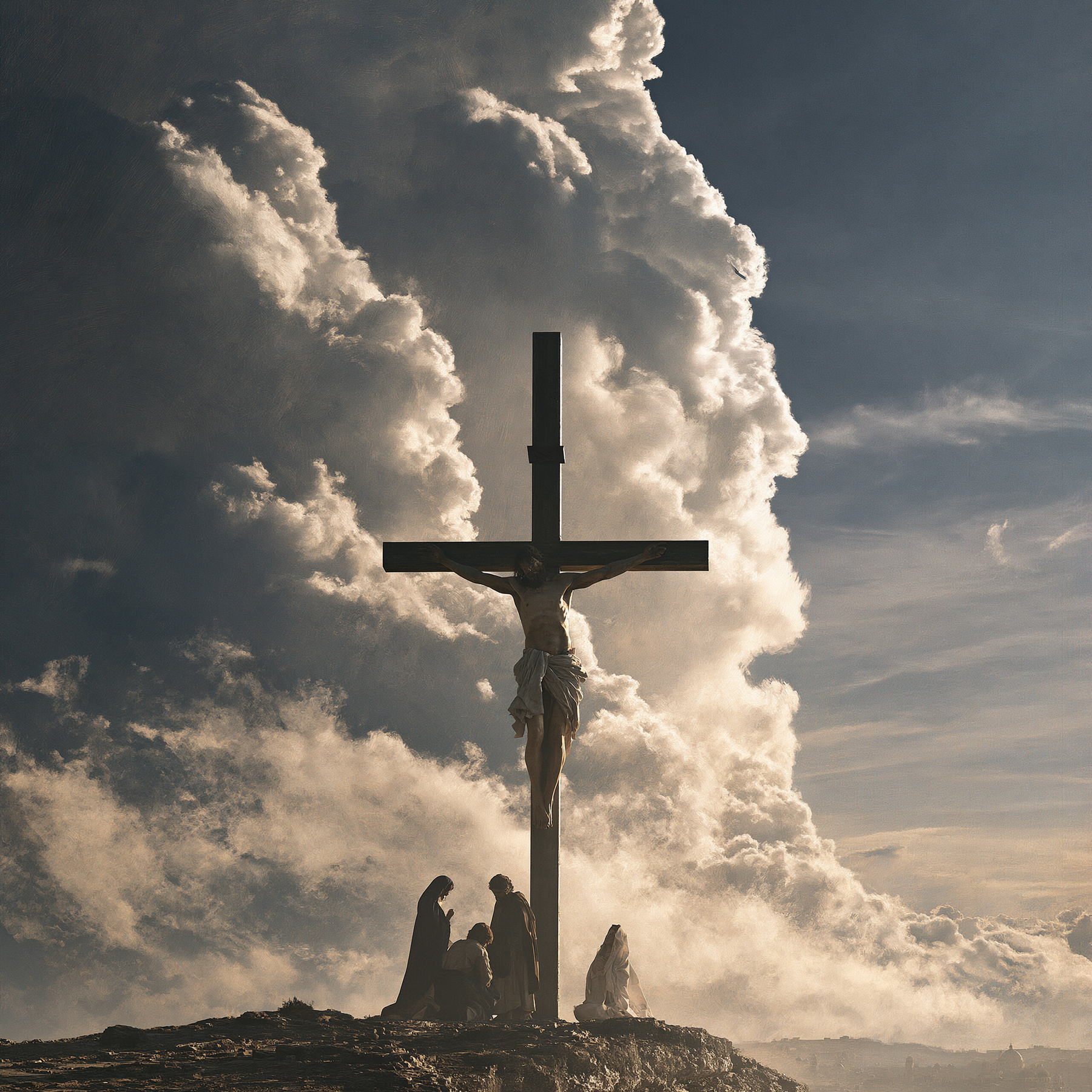 La Crucifixion — Vue monumentale sacrée · Carré n° 2 — aperçu de la finition sélectionnée