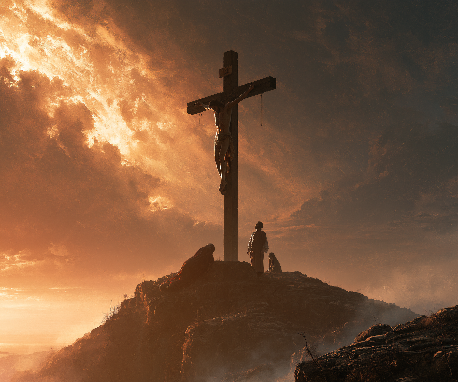 La Crucifixion — Vue monumentale sacrée · Paysage n° 1 — aperçu de la finition sélectionnée