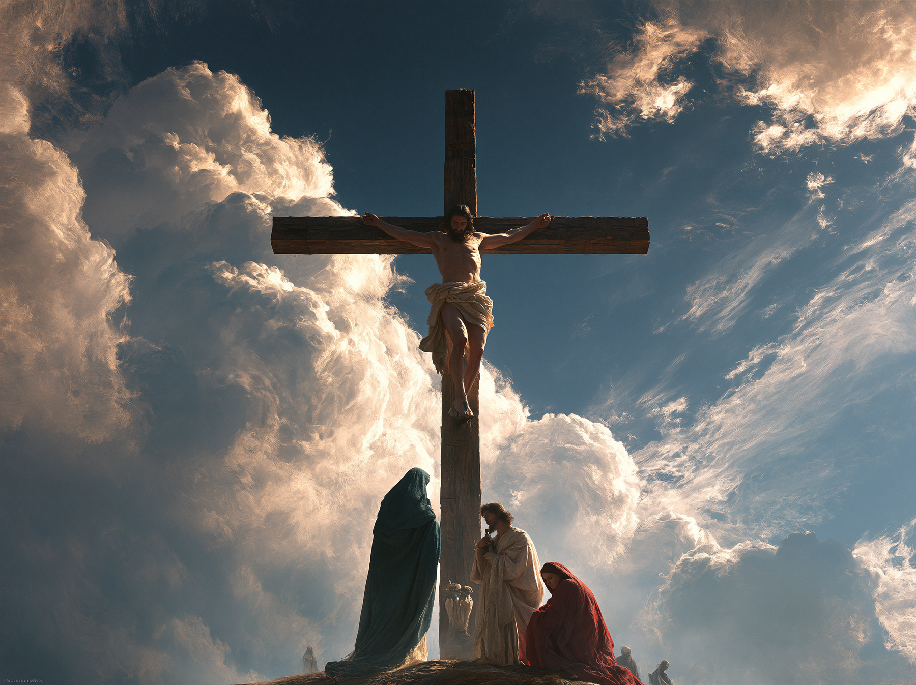 La Crucifixion — Vue monumentale sacrée · Paysage n° 7 — aperçu de la finition sélectionnée