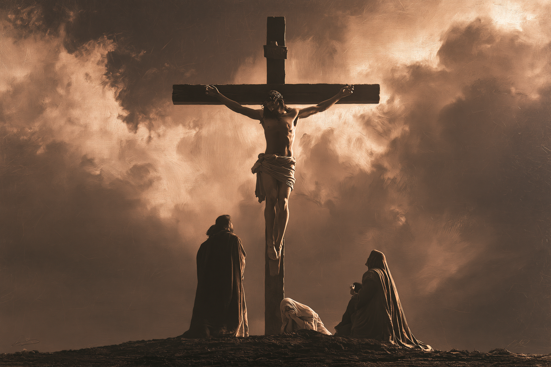 La Crucifixion — Vue monumentale sacrée · Paysage n° 8 — aperçu de la finition sélectionnée