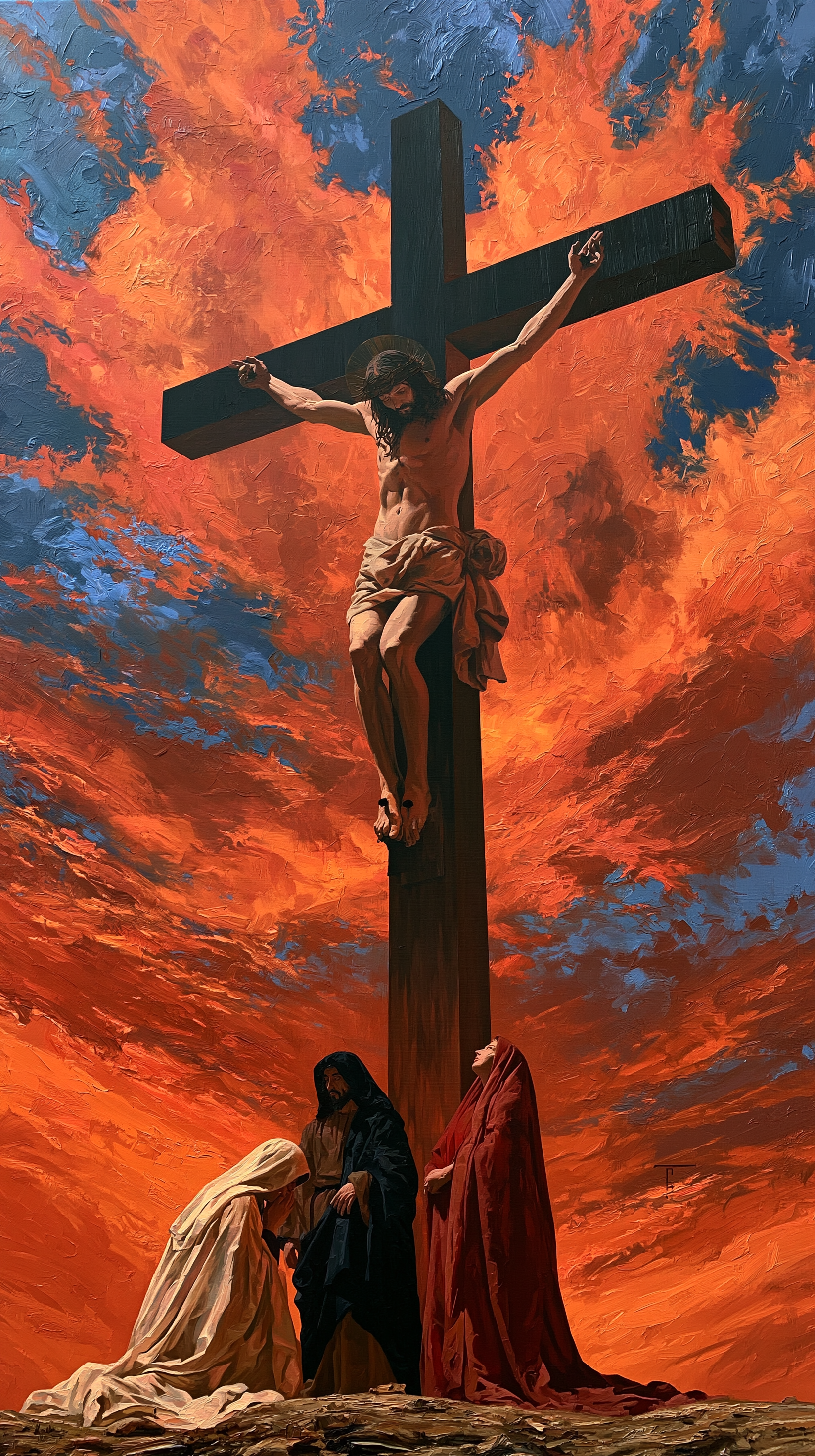 La Crucifixion — Vue monumentale sacrée · Portrait n° 1 — aperçu de la finition sélectionnée