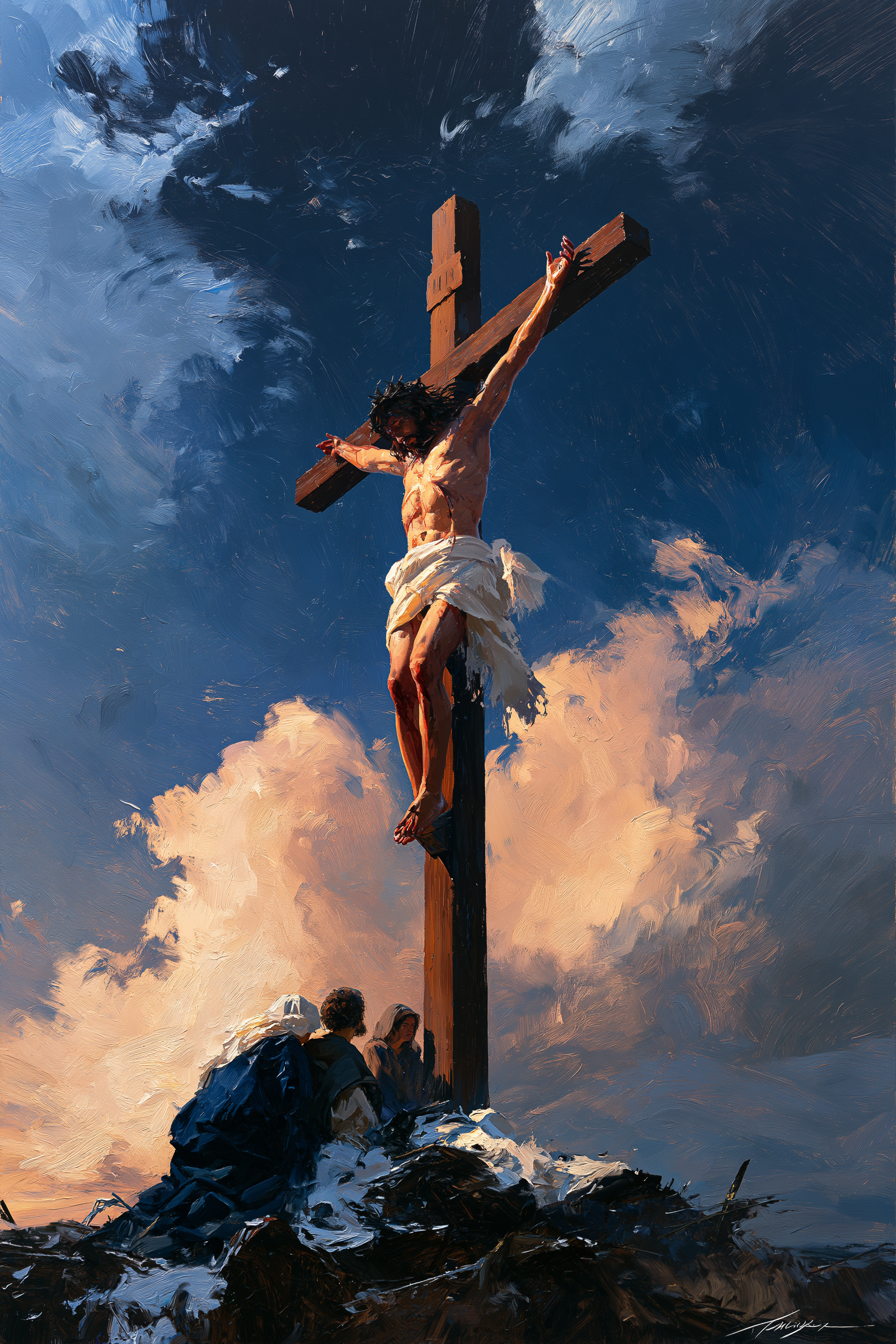 La Crucifixion — Vue monumentale sacrée · Portrait n° 3 — aperçu de la finition sélectionnée