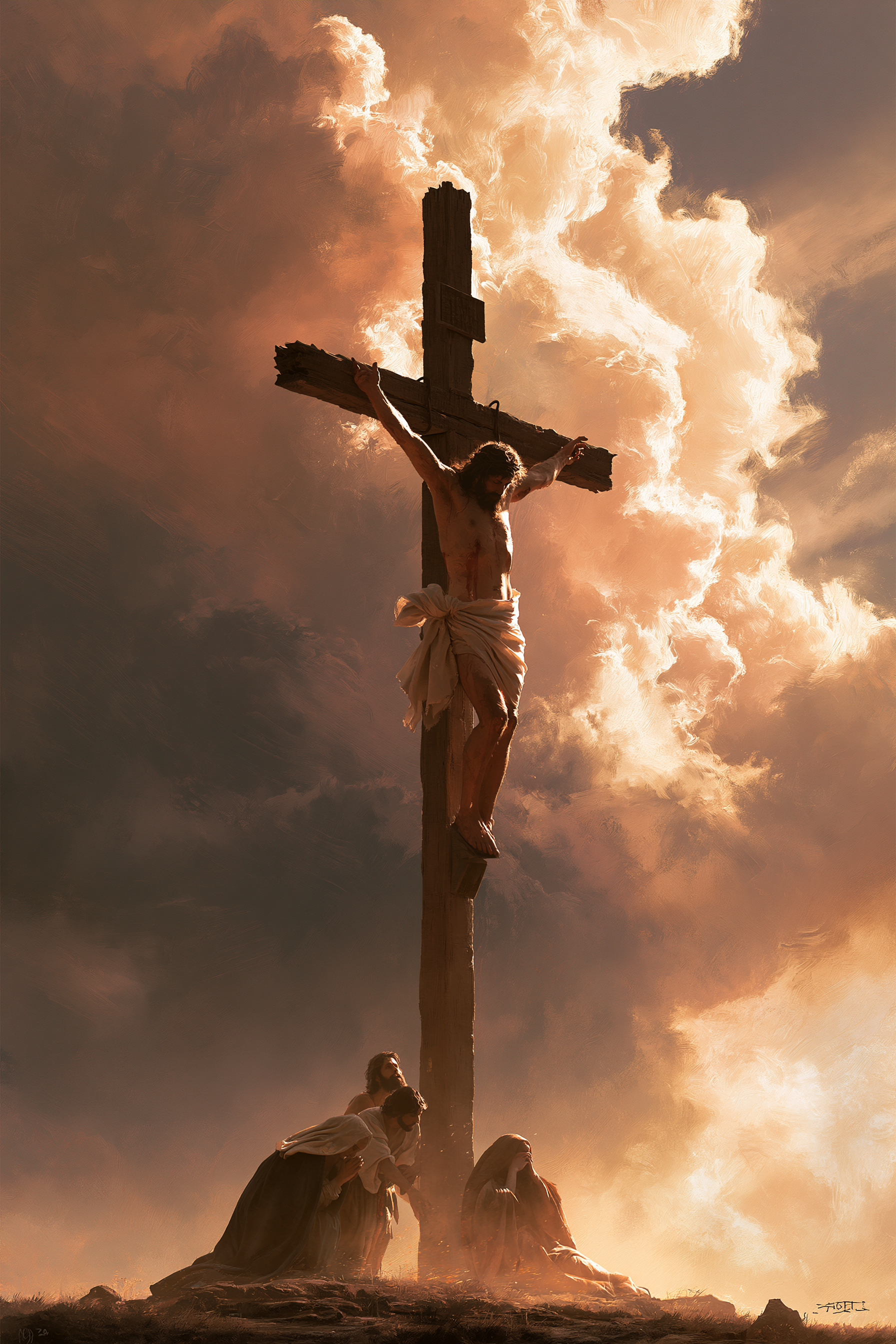 La Crucifixion — Vue monumentale sacrée · Portrait n° 4 — aperçu de la finition sélectionnée
