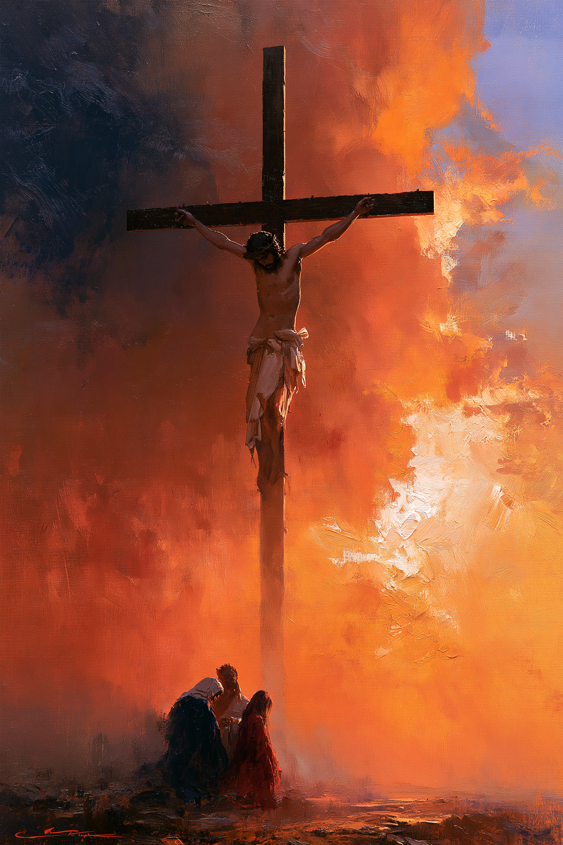 La Crucifixion — Vue monumentale sacrée · Portrait n° 6 — aperçu de la finition sélectionnée