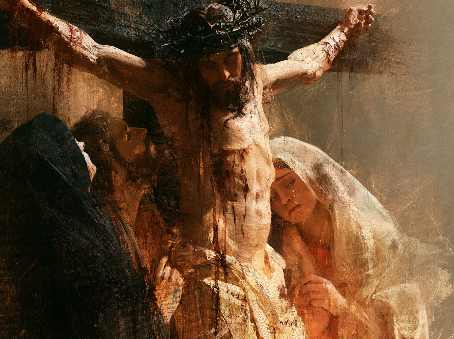 La Crucifixion — Vue rapprochée psychologique · Paysage n° 3 — aperçu de la finition sélectionnée