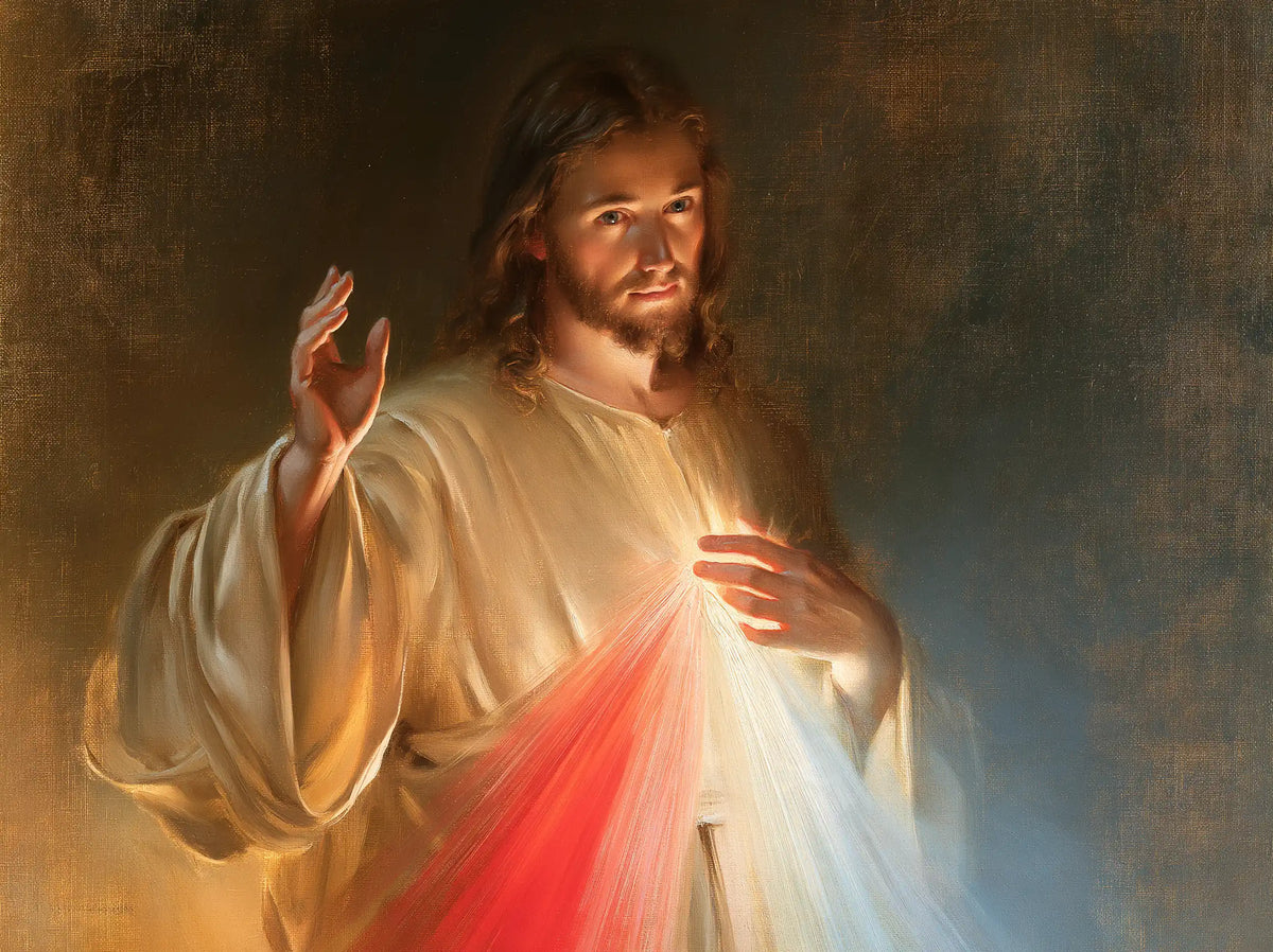 Jesus expressing compassion and divine mercy in Compassion and Mercy style, landscape Christian artwork no. 2