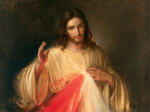 Divine Mercy Jesus in Florentine Renaissance style in Florentine Renaissance style, landscape Christian artwork no. 3