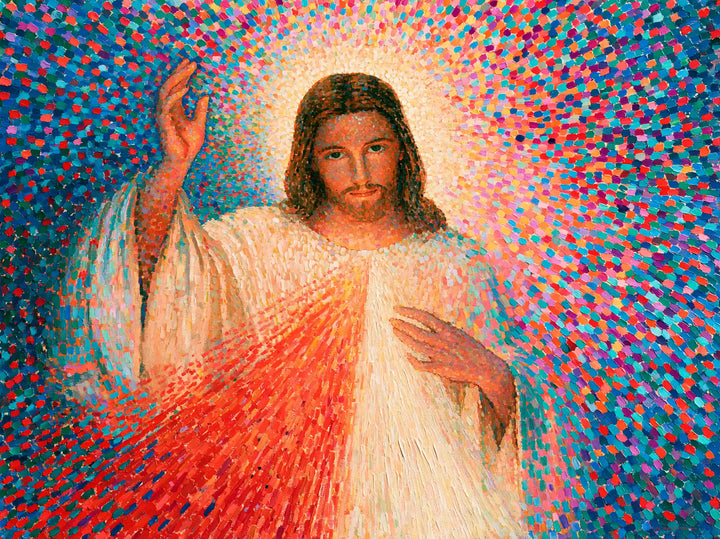 Divine Mercy Jesus – Pointillist & Neo-Impressionist · Landscape no. 2