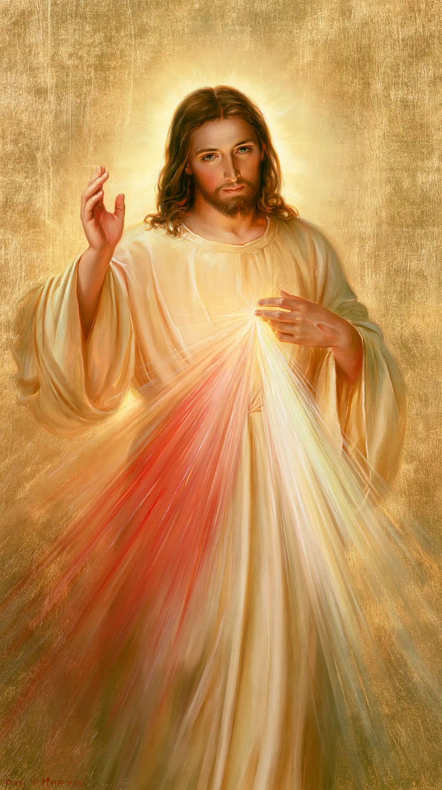 Divine Mercy Jesus - Sacred Gold · Portrait n° 13