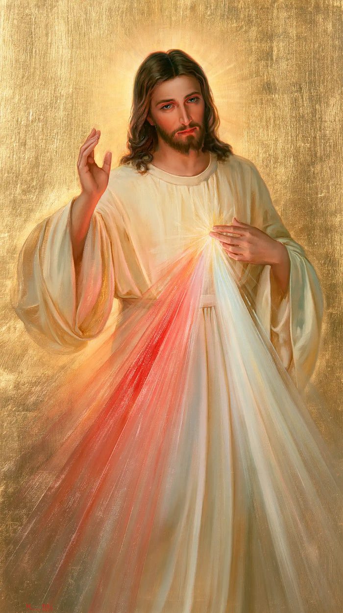 Divine Mercy Jesus — The Coolness of Folds Within Gold
