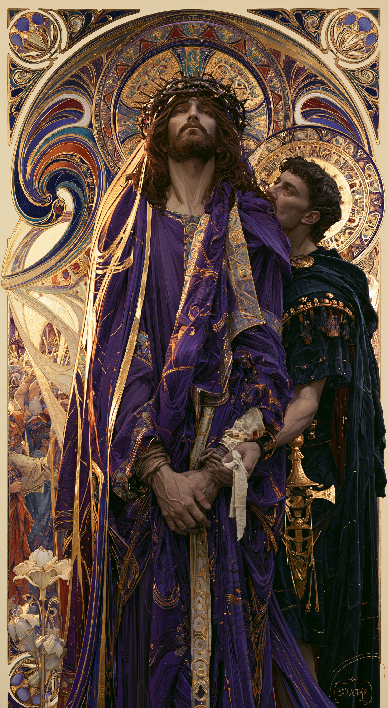 Ecce Homo — Art nouveau sacré · Portrait n° 5 — aperçu de la finition sélectionnée
