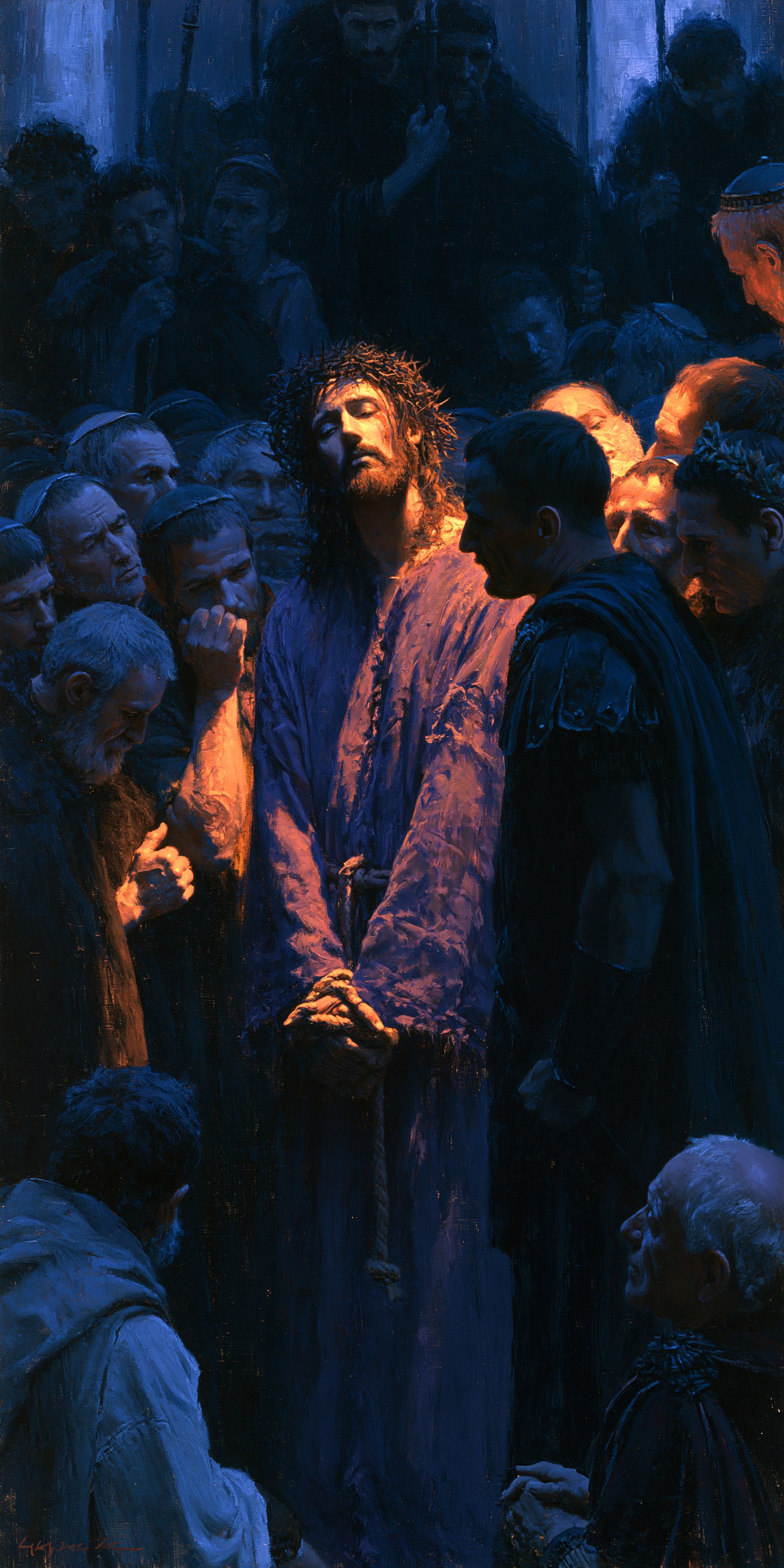 Ecce Homo — Clair-obscur bleu nuit · Portrait n° 1 — aperçu de la finition sélectionnée