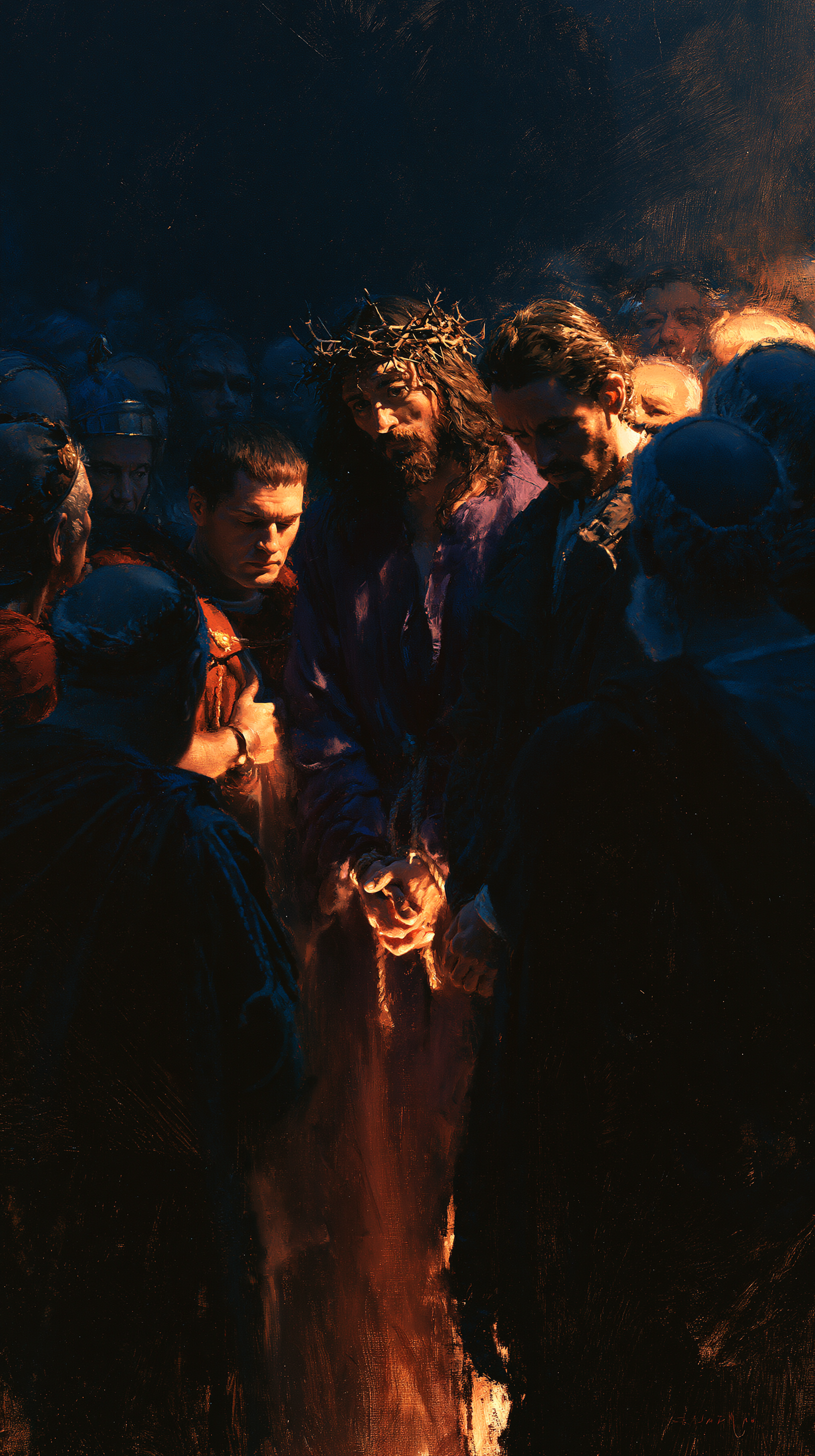 Ecce Homo — Clair-obscur bleu nuit · Portrait n° 11 — aperçu de la finition sélectionnée