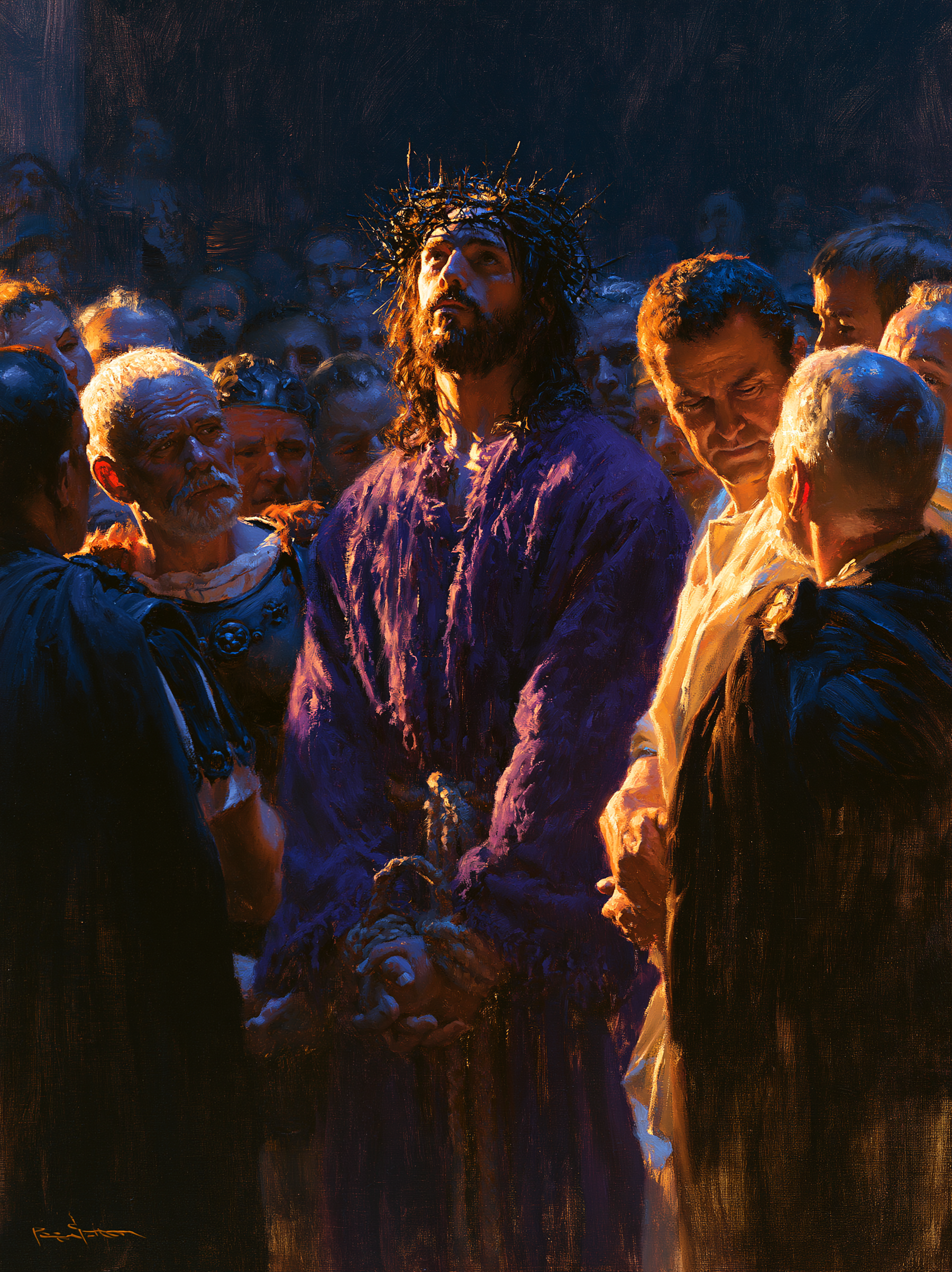 Ecce Homo — Clair-obscur bleu nuit · Portrait n° 17 — aperçu de la finition sélectionnée