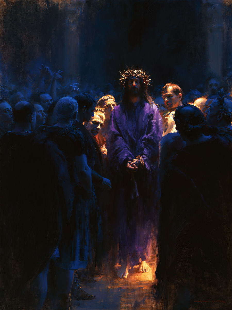 Ecce Homo — Clair-obscur bleu nuit · Portrait n° 18