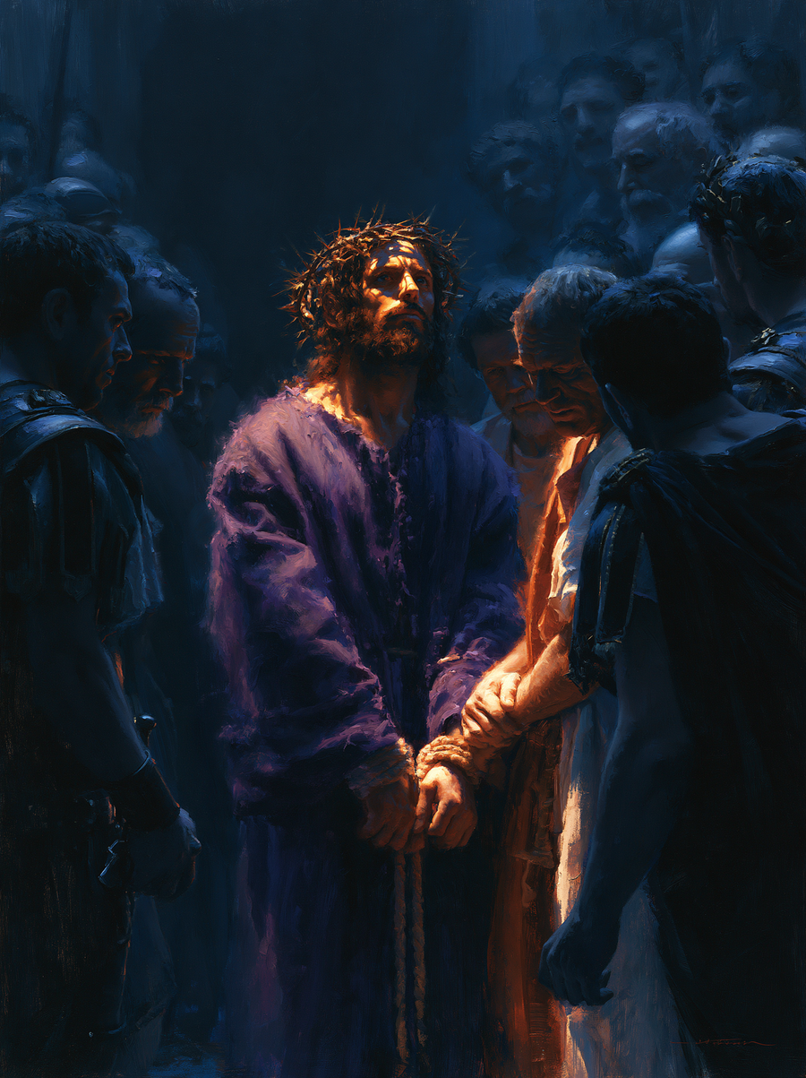 Ecce Homo — Clair-obscur bleu nuit · Portrait n° 19