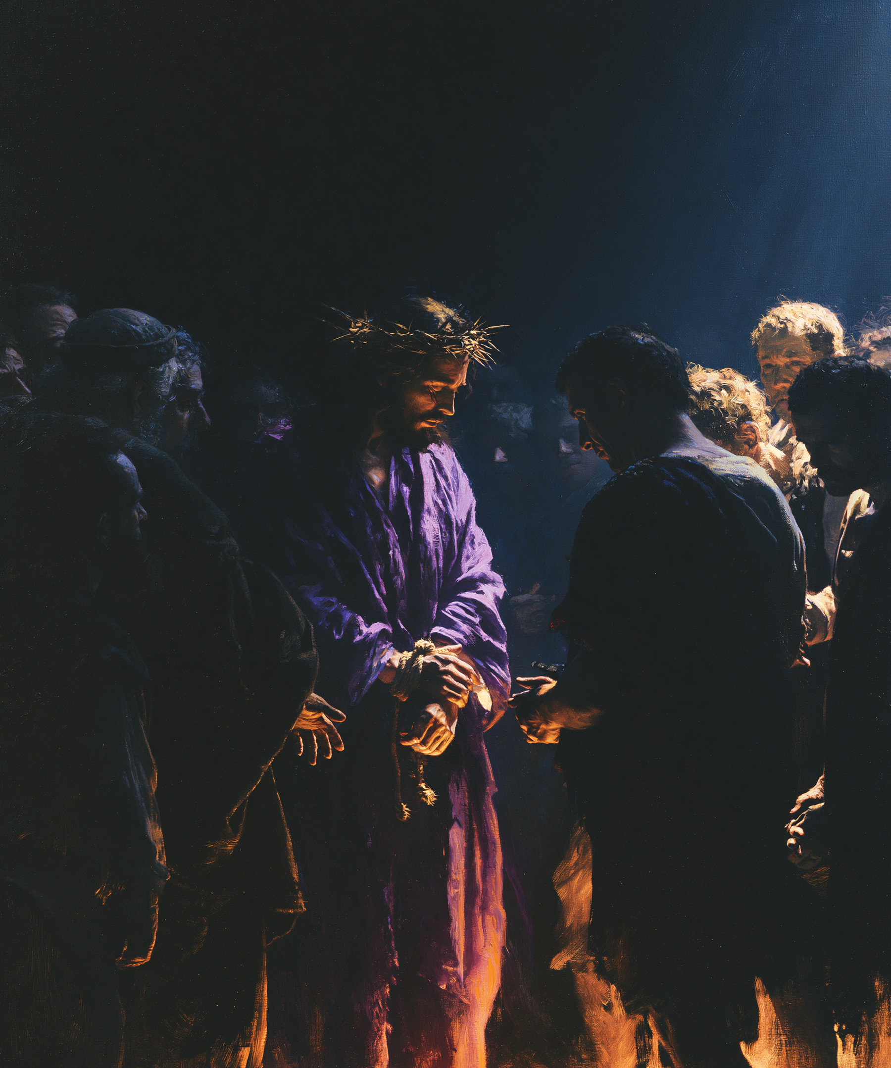 Ecce Homo — Clair-obscur bleu nuit · Portrait n° 27 — aperçu de la finition sélectionnée