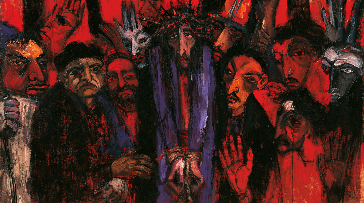 Ecce Homo — The Elongated Figure Beneath Black Thorns