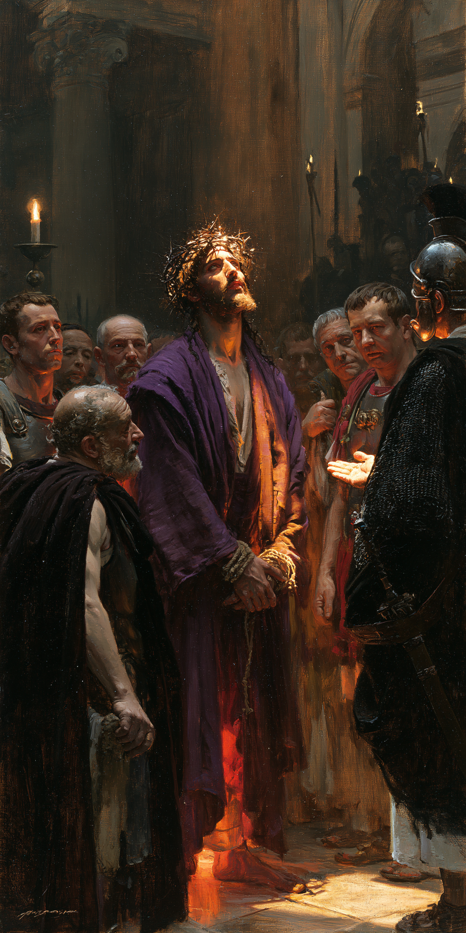 Ecce Homo — Lumière divine · Portrait n° 1 — aperçu de la finition sélectionnée