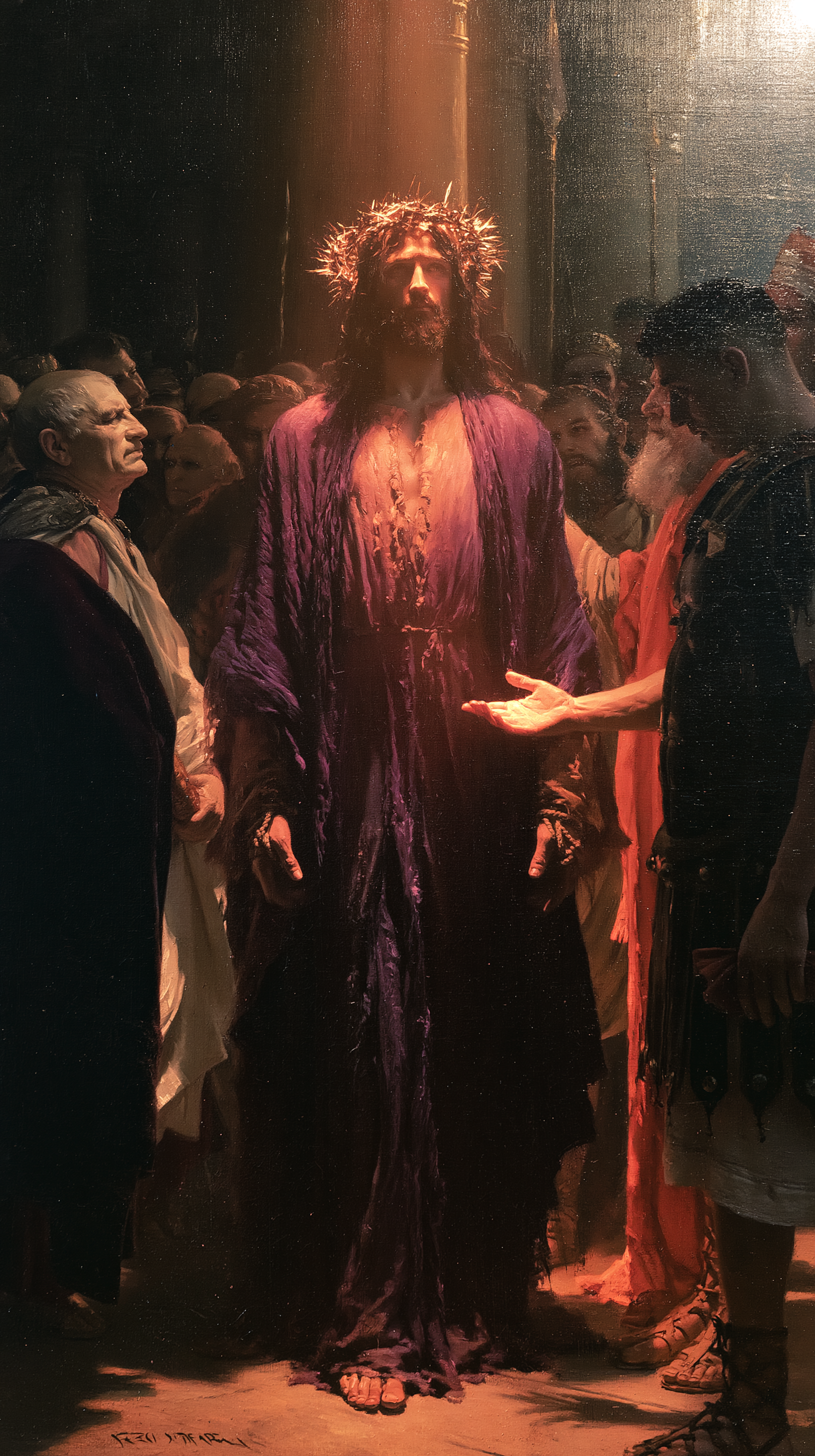 Ecce Homo — Lumière divine · Portrait n° 9 — aperçu de la finition sélectionnée