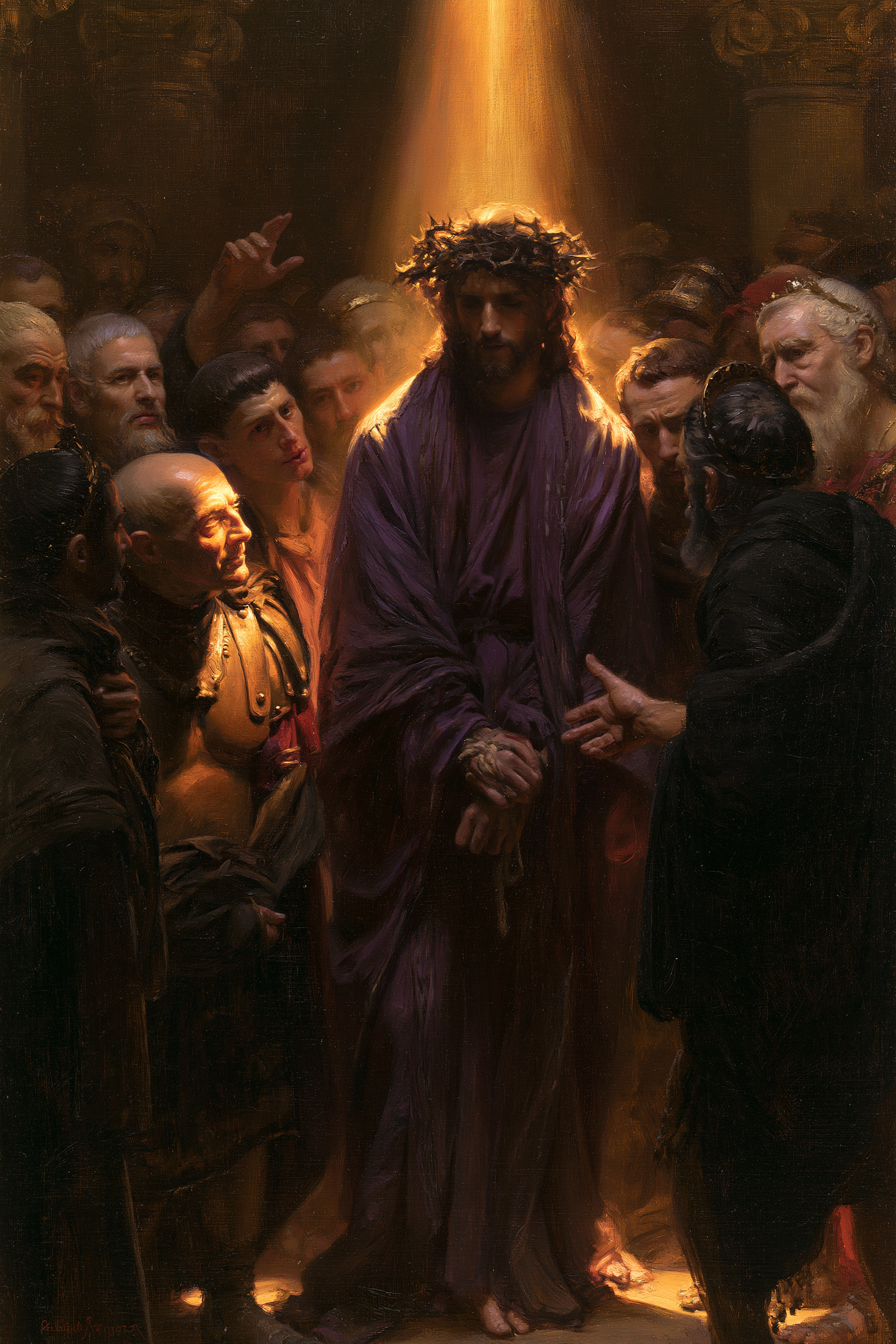 Ecce Homo — Lumière divine · Portrait n° 12 — aperçu de la finition sélectionnée