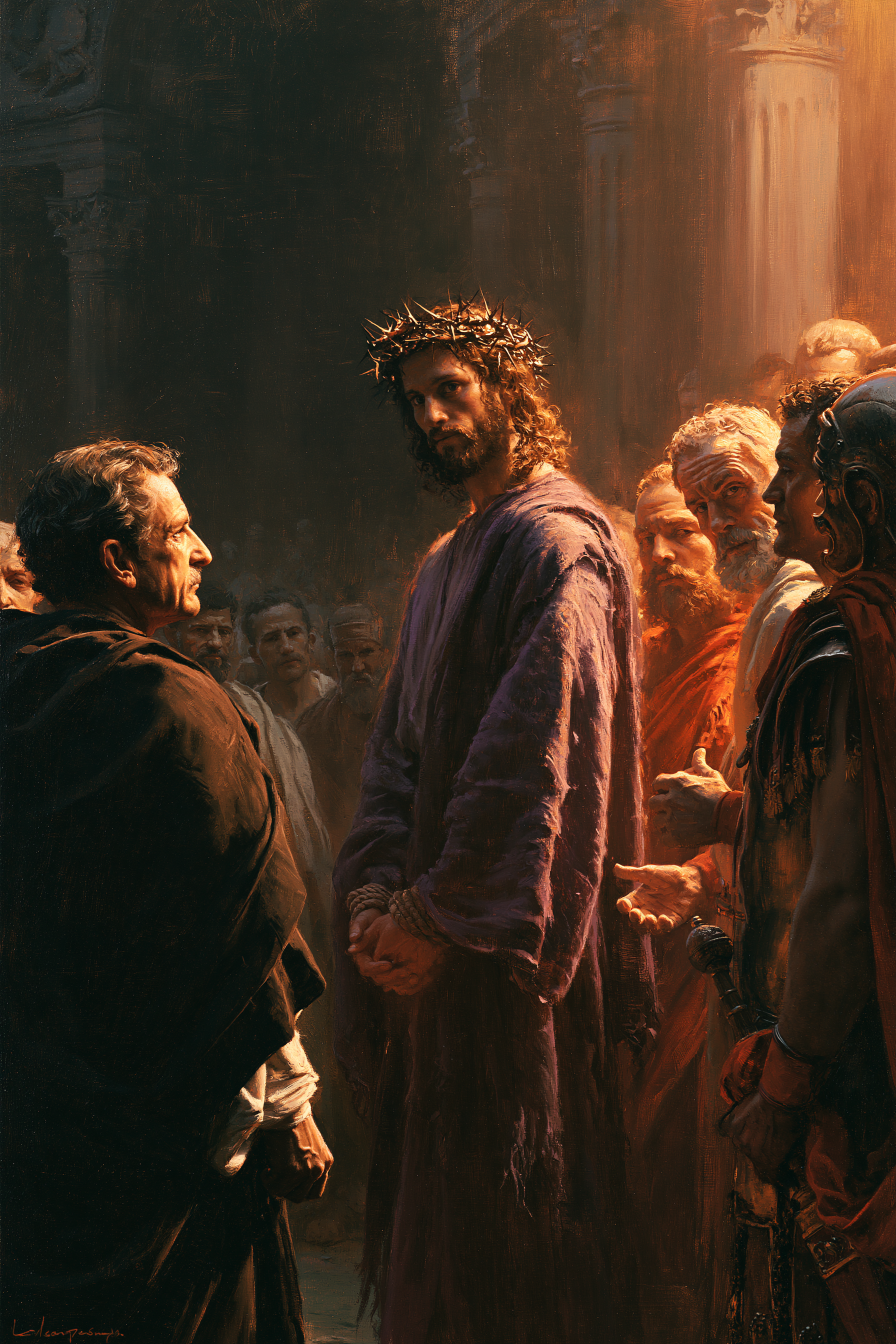 Ecce Homo — Lumière divine · Portrait n° 14 — aperçu de la finition sélectionnée
