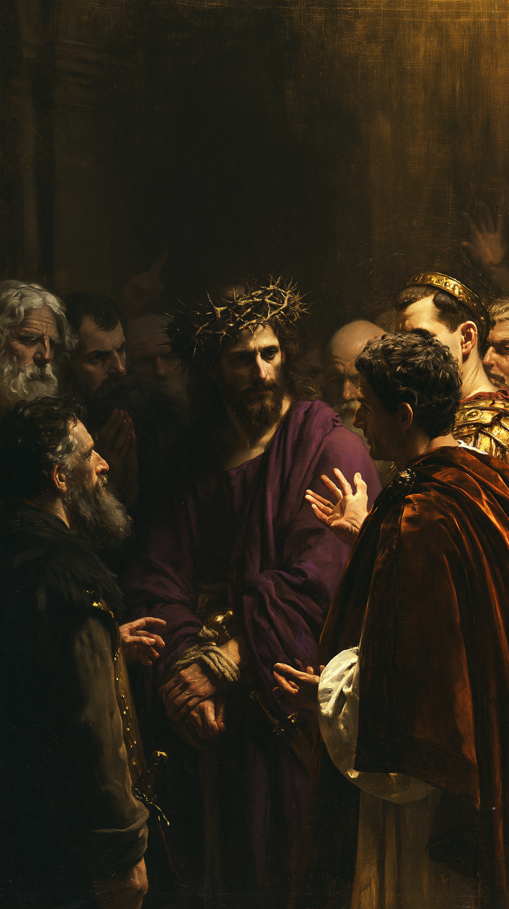 Ecce Homo — Purple Before the Illuminated Palm