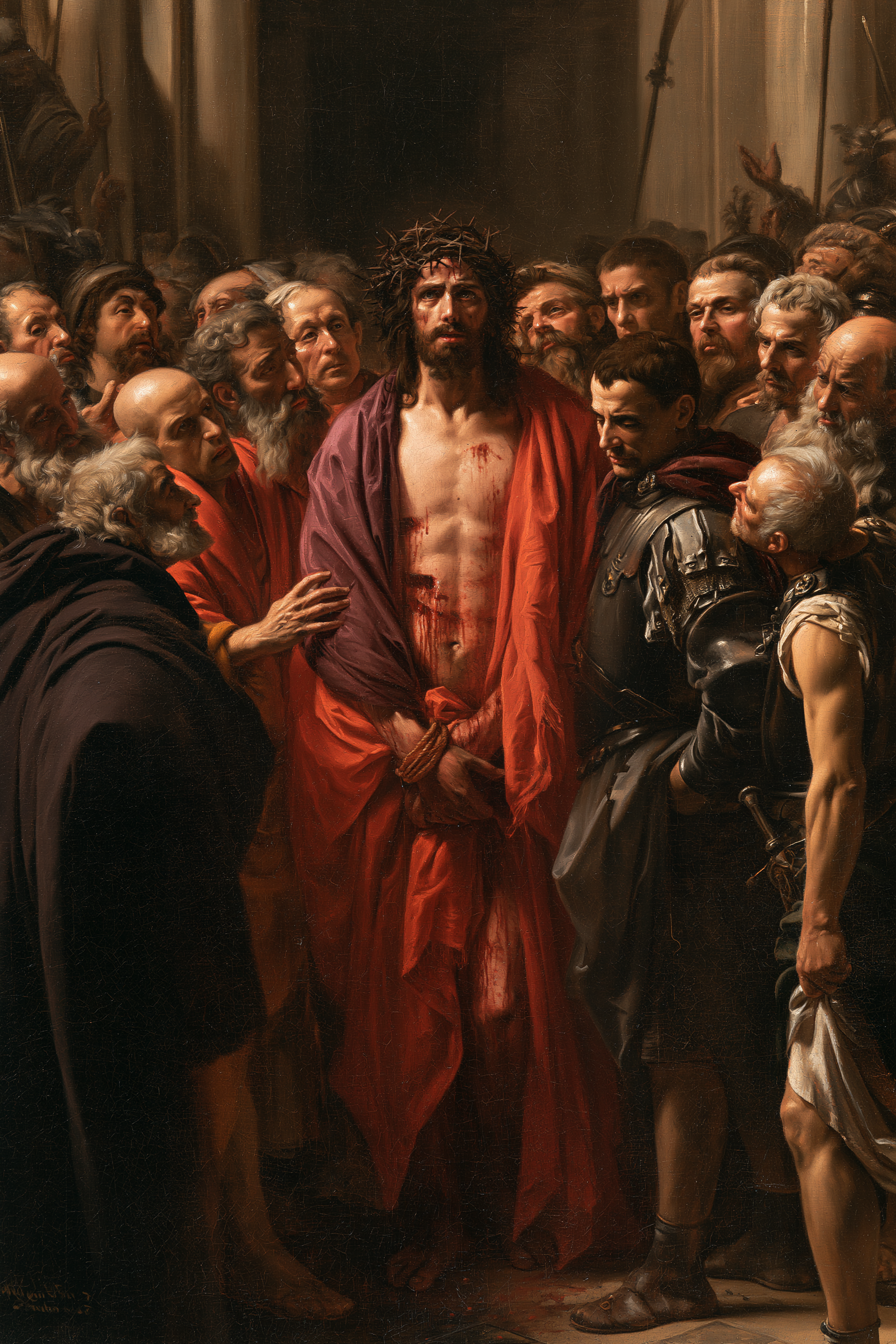Ecce Homo — Rouge du sacrifice · Portrait n° 14 — aperçu de la finition sélectionnée