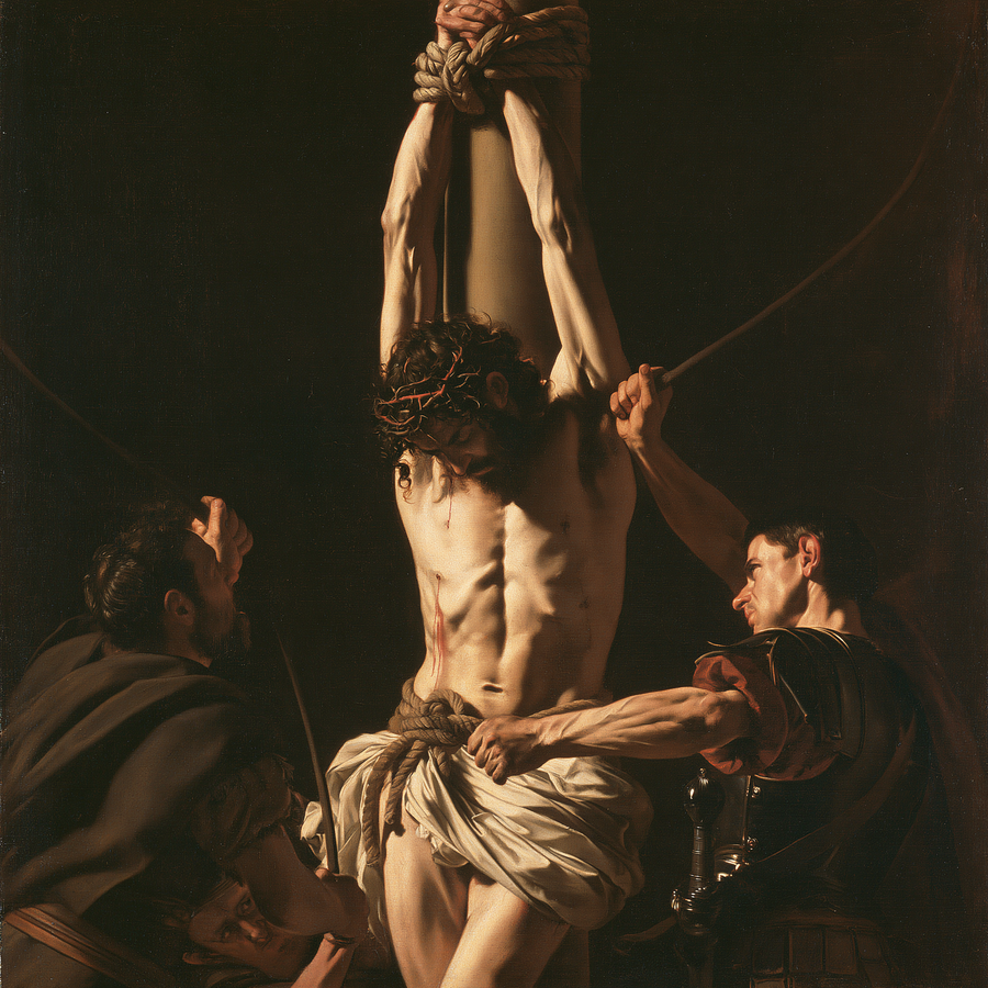 La Flagellation du Christ — Caravage - ténébrisme · Carré n° 1