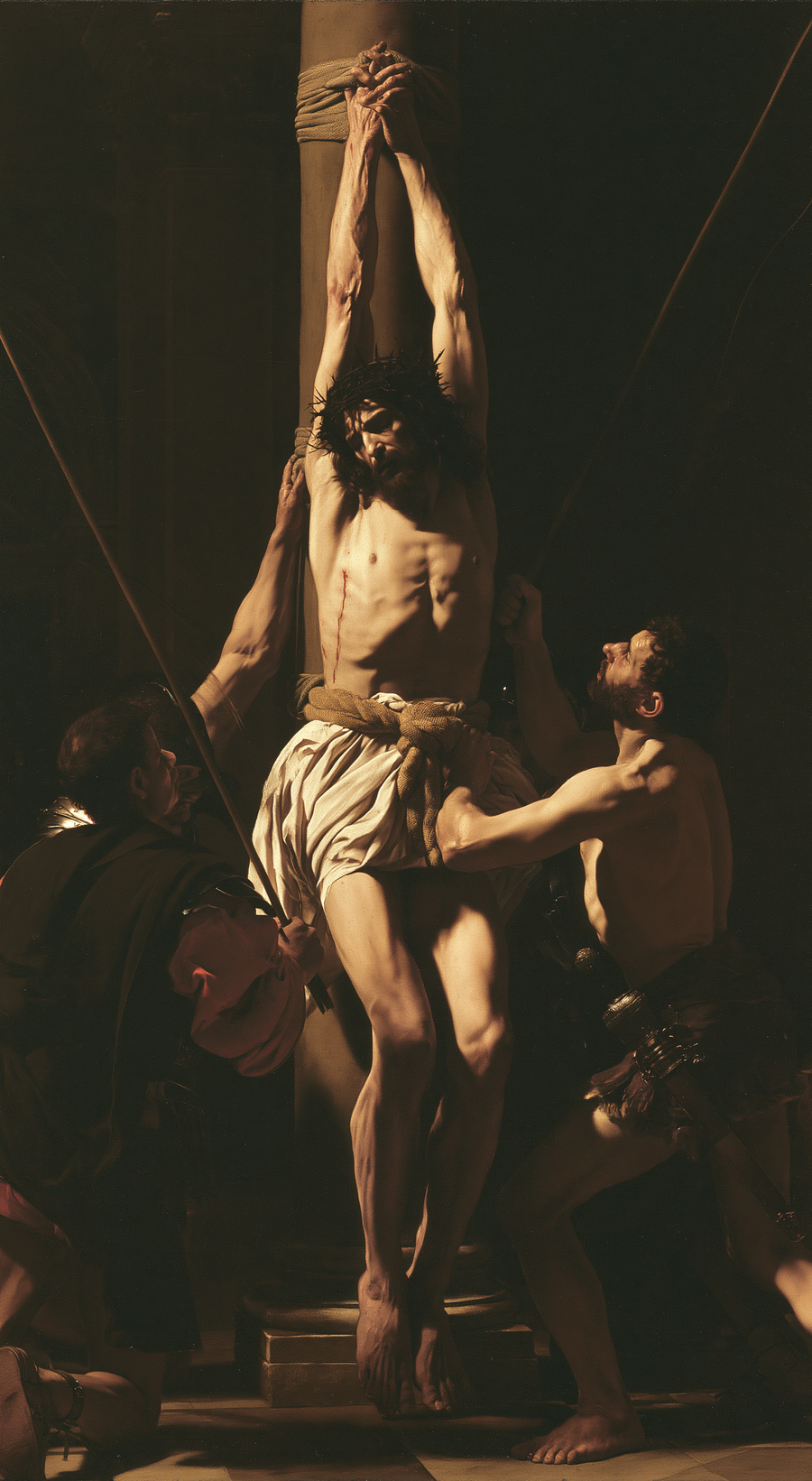 La Flagellation du Christ — Caravage - ténébrisme · Portrait n° 1