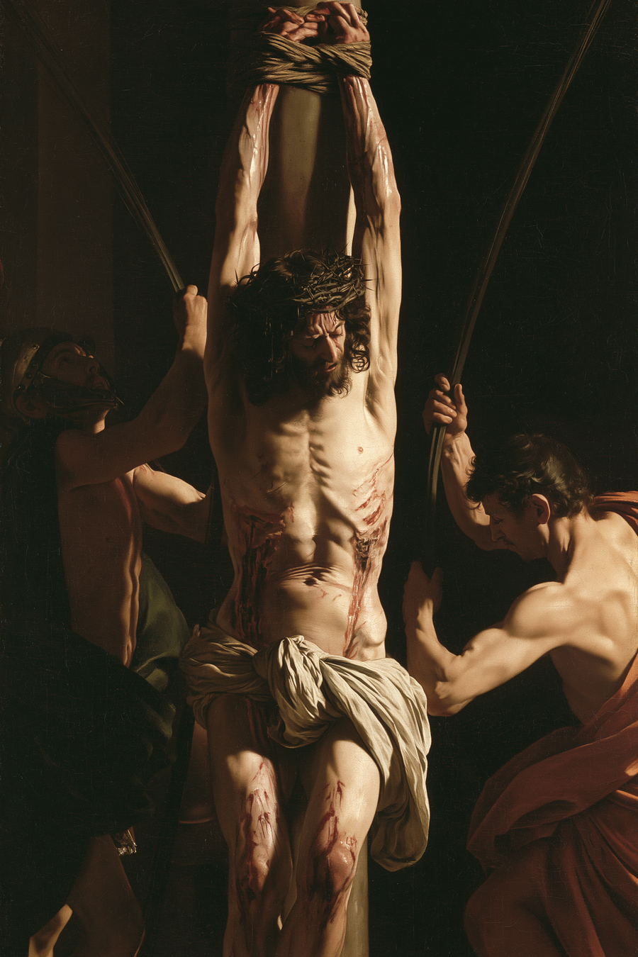 La Flagellation du Christ — Caravage - ténébrisme · Portrait n° 7