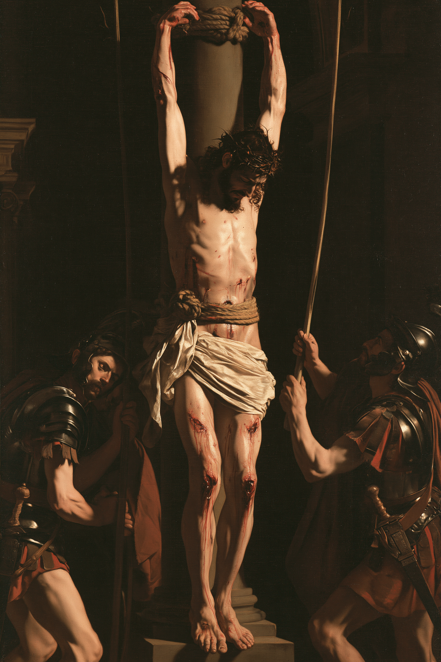 La Flagellation du Christ — Caravage - ténébrisme · Portrait n° 9