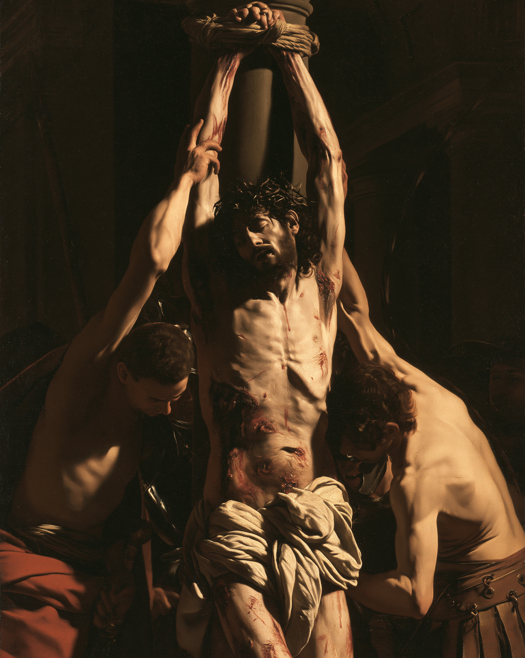 La Flagellation du Christ — Caravage - ténébrisme · Portrait n° 13 — aperçu de la finition sélectionnée