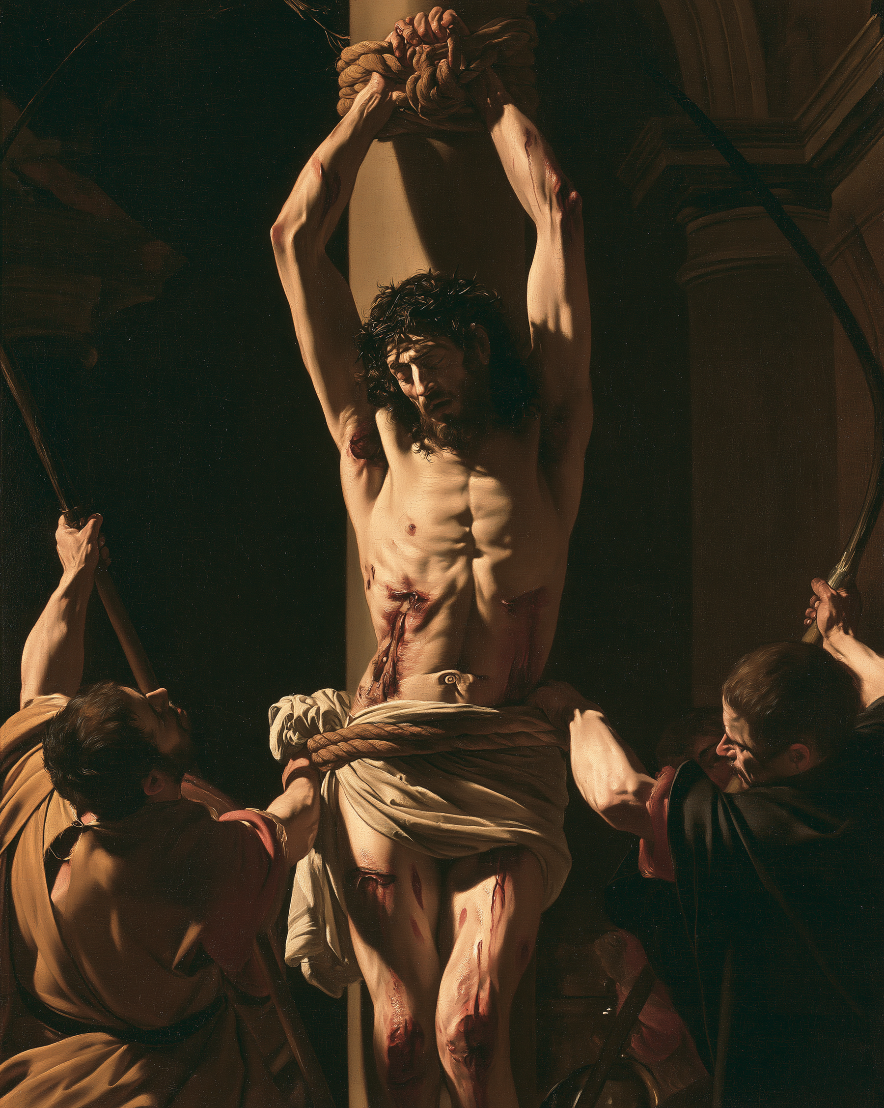 La Flagellation du Christ — Caravage - ténébrisme · Portrait n° 14 — aperçu de la finition sélectionnée