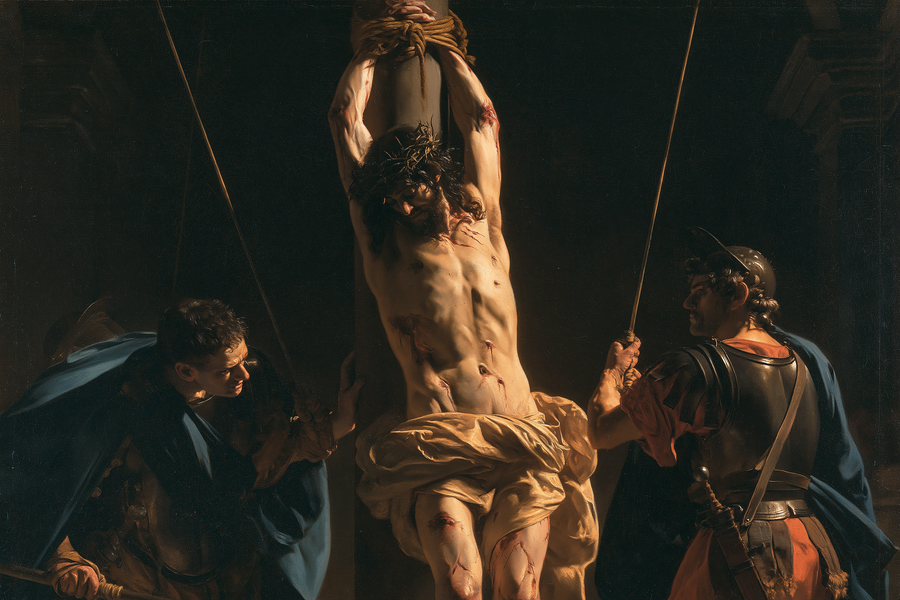 La Flagellation du Christ — Clair-obscur bleu nuit · Paysage n° 9