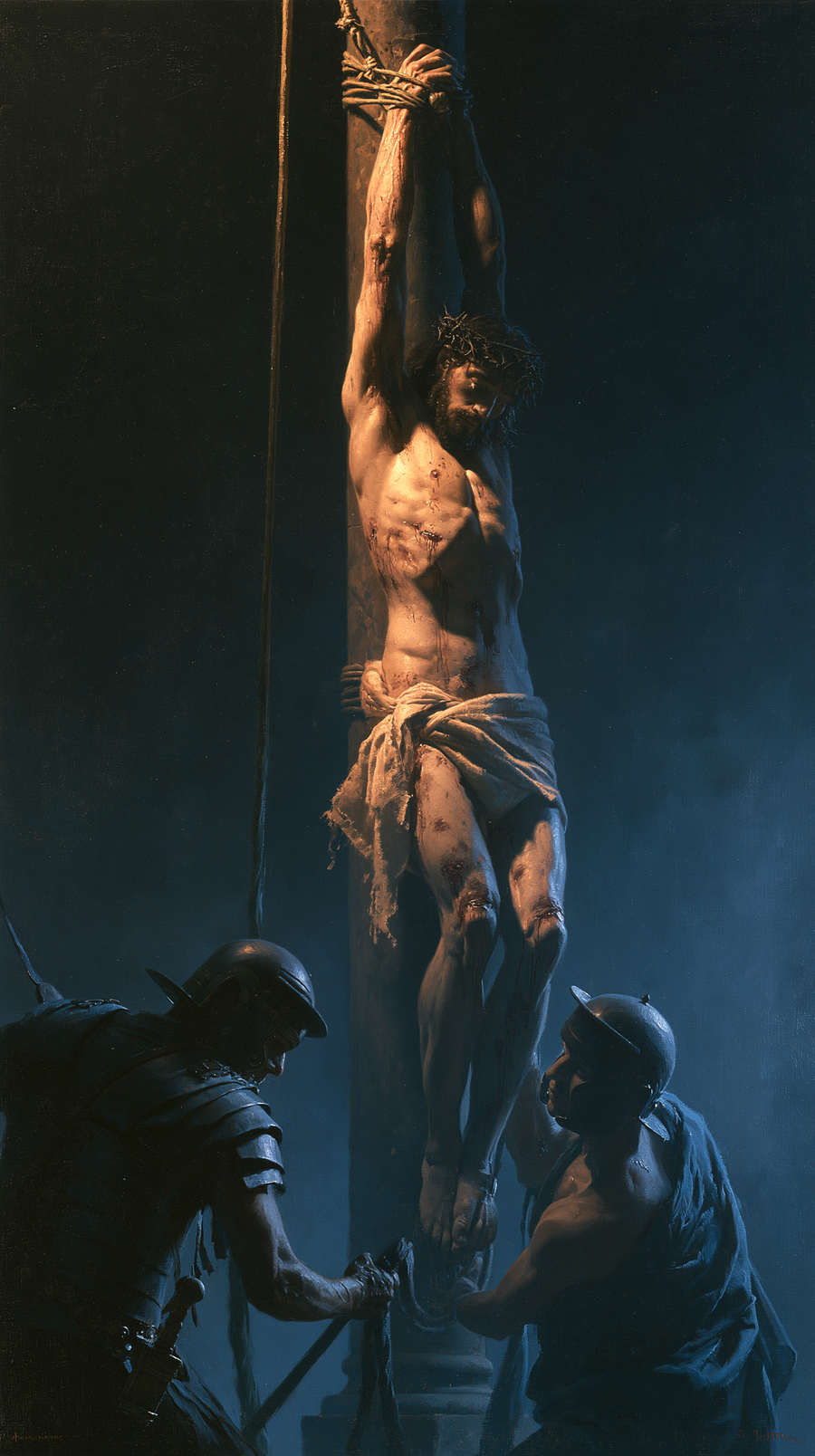 La Flagellation du Christ — Clair-obscur bleu nuit · Portrait n° 8
