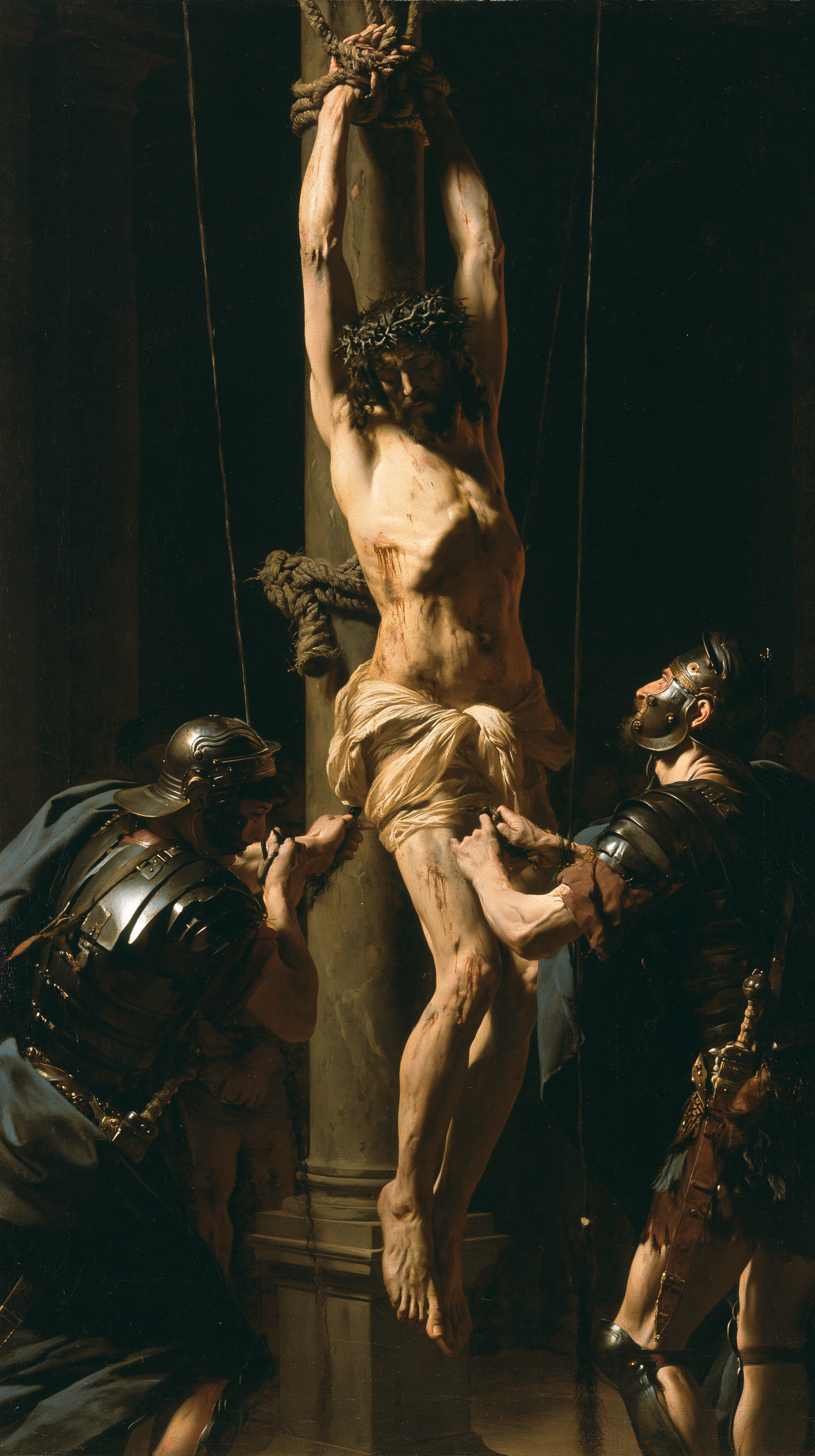 La Flagellation du Christ — Clair-obscur bleu nuit · Portrait n° 9 — aperçu de la finition sélectionnée