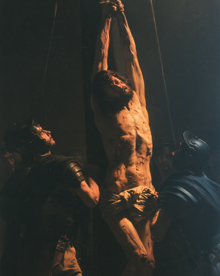 La Flagellation du Christ — Clair-obscur bleu nuit · Portrait n° 18