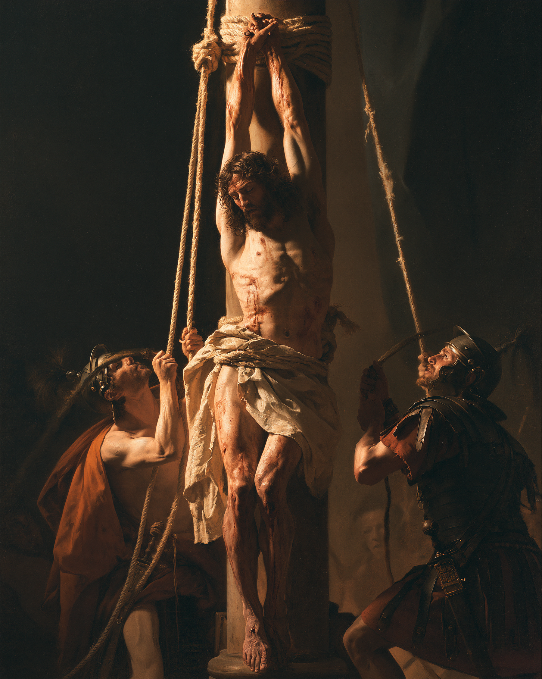 La Flagellation du Christ — Lumière divine · Portrait n° 13 — aperçu de la finition sélectionnée