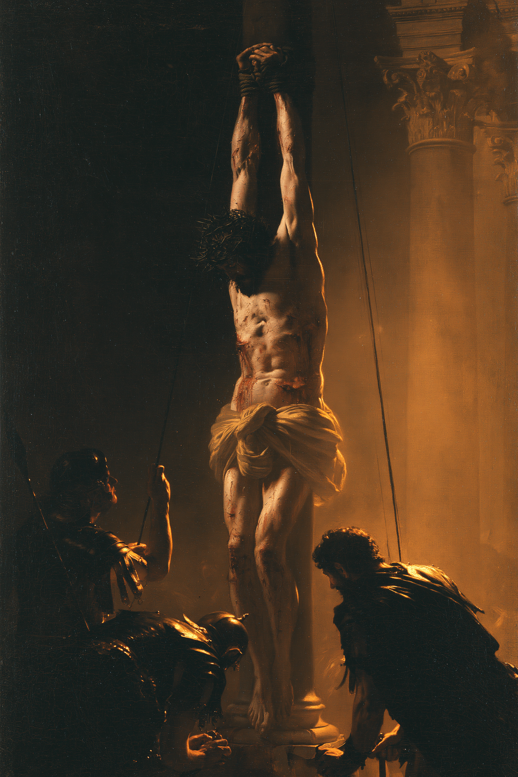 La Flagellation du Christ — Noir et or · Portrait n° 7 — aperçu de la finition sélectionnée