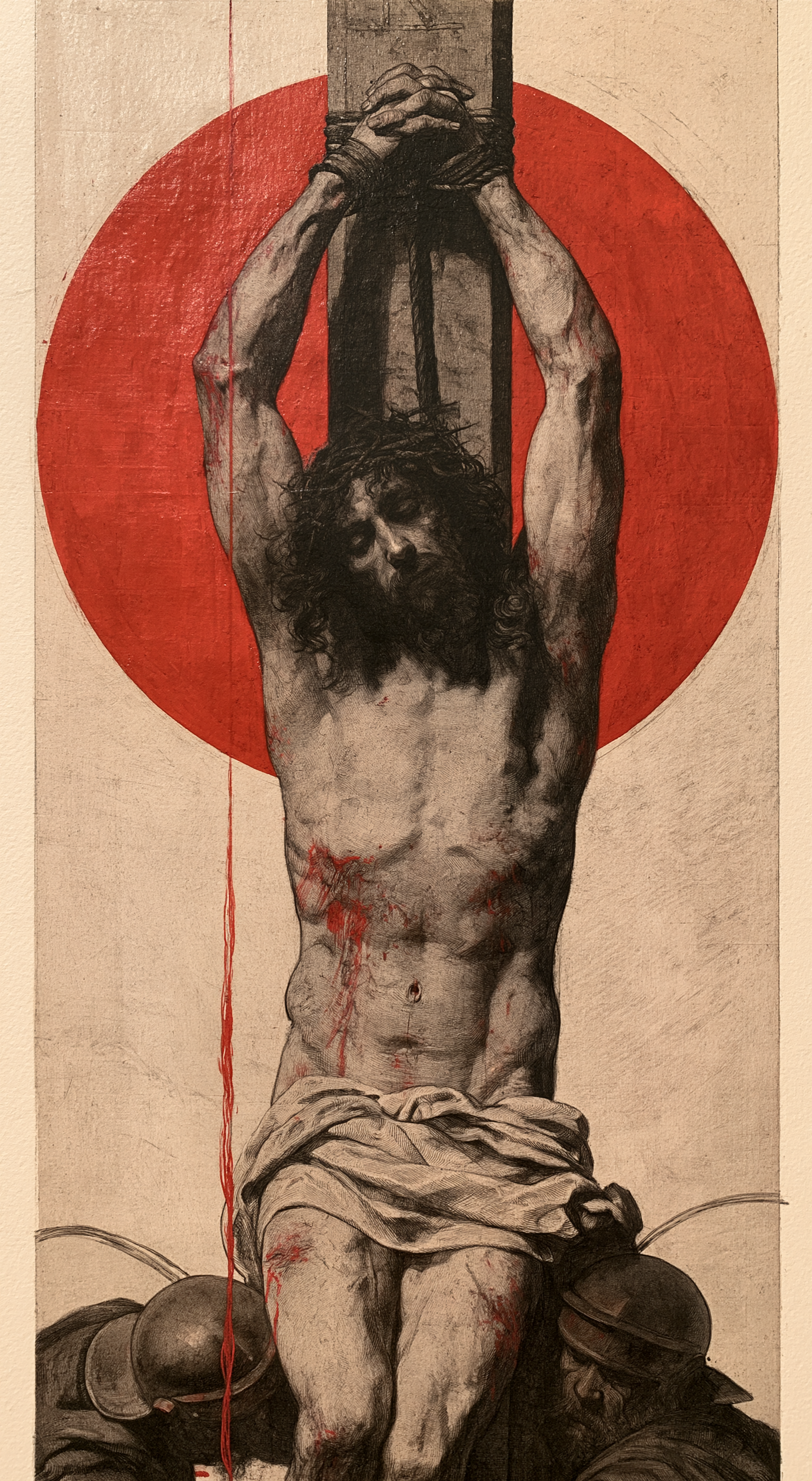 La Flagellation du Christ — Rouge du sacrifice · Portrait n° 2 — aperçu de la finition sélectionnée