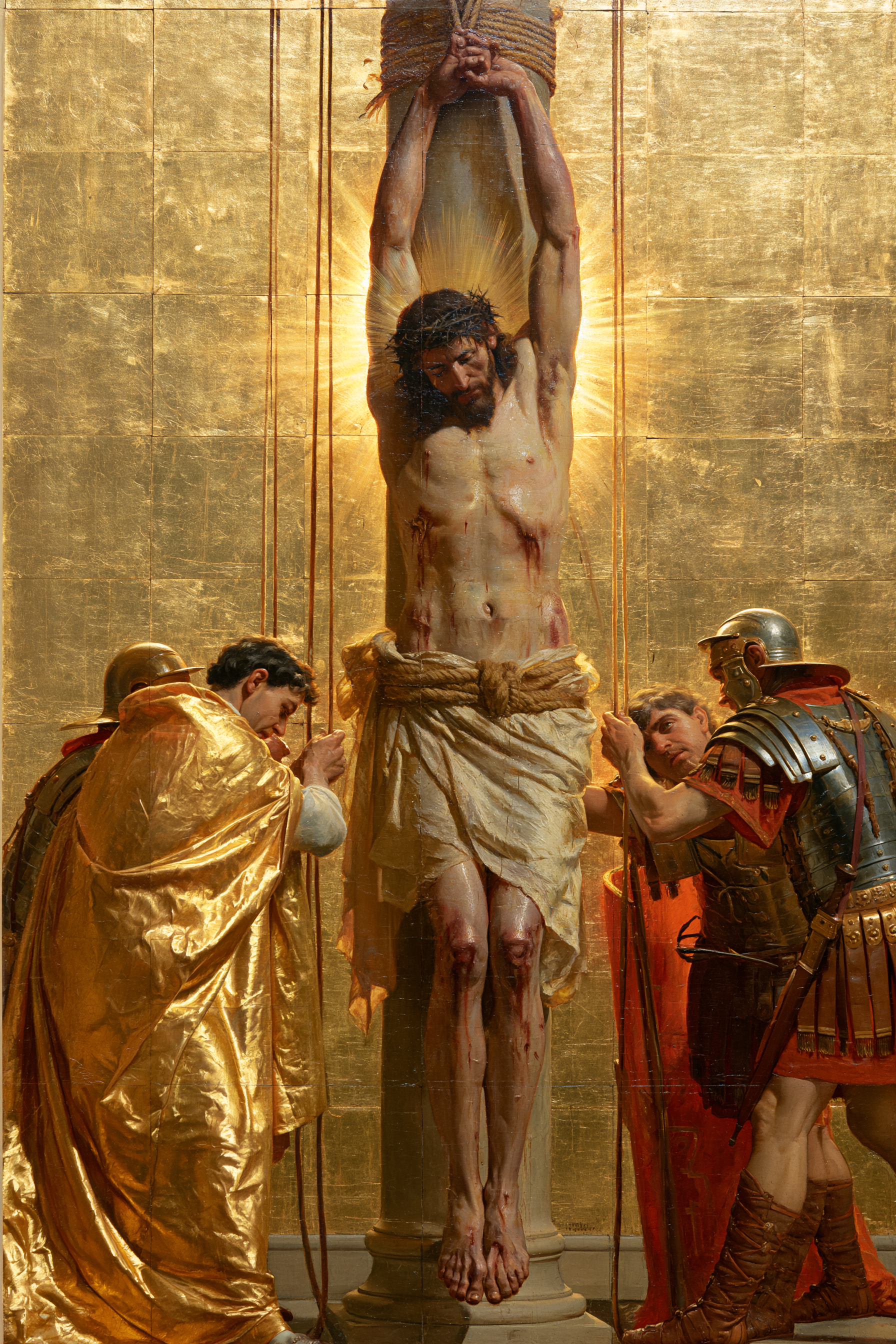 La Flagellation du Christ — Sacré doré · Portrait n° 4 — aperçu de la finition sélectionnée
