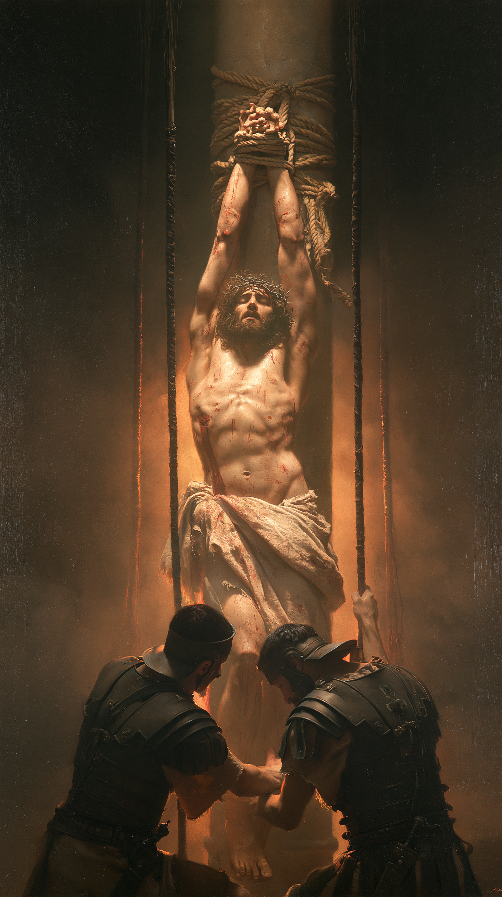 La Flagellation du Christ — Symbole central · Portrait n° 1 — aperçu de la finition sélectionnée
