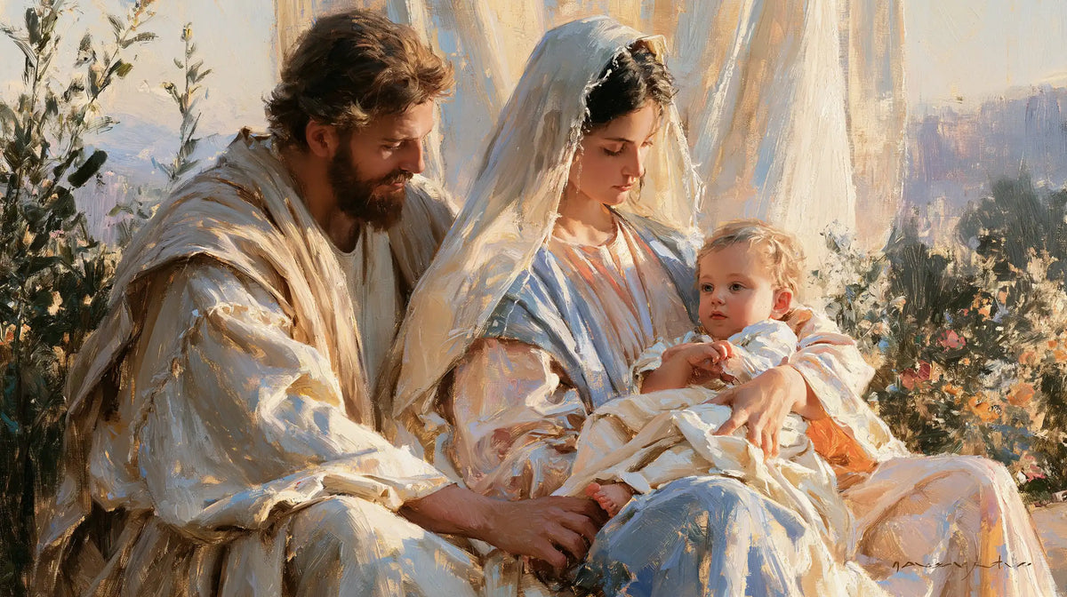 The Holy Family — The Child in the Garden of Pale Flowers